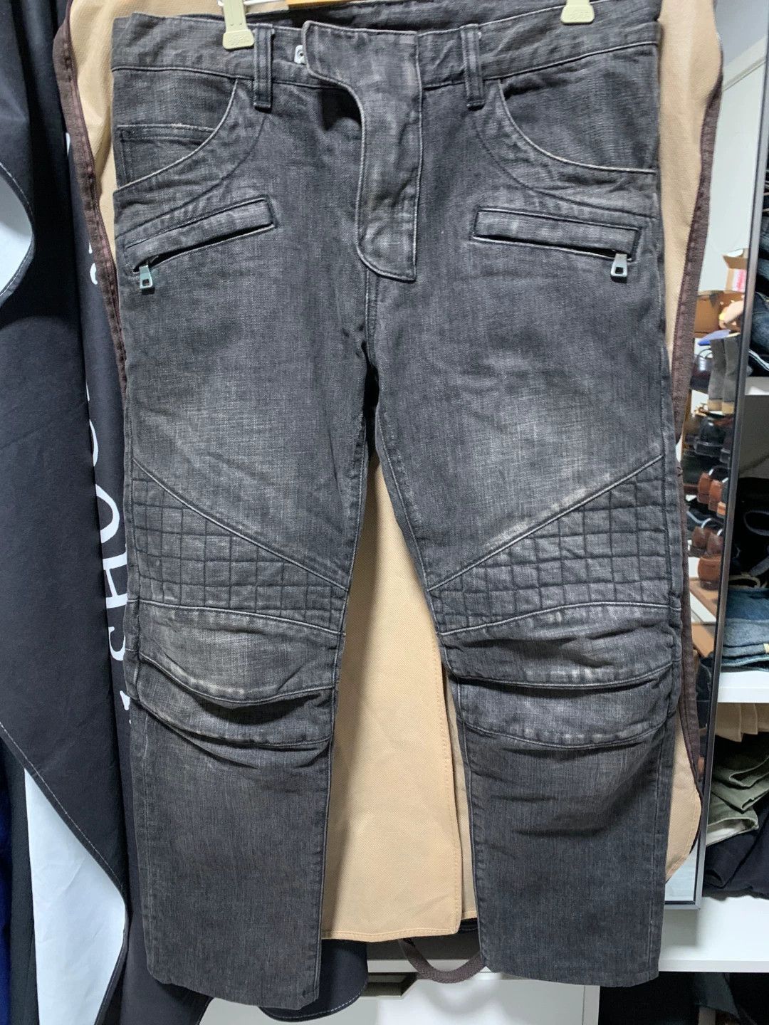 Balmain Gray Denim Pants with Cargo Pockets - Size 30 Size US 30 / EU 46 - 1 Thumbnail