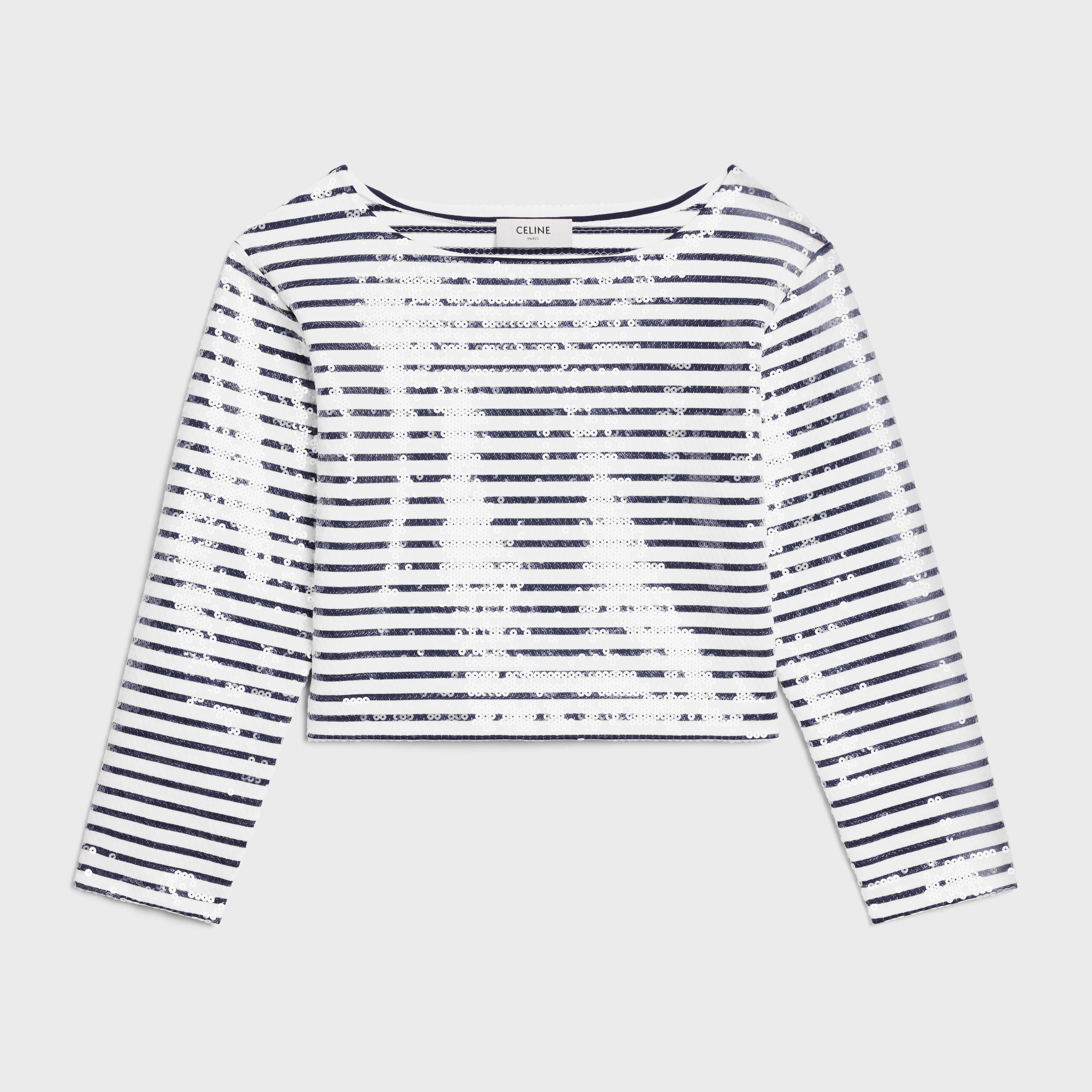 o1bcso1str0724 Marinière Cotton Jersey Coton Raye White Navy