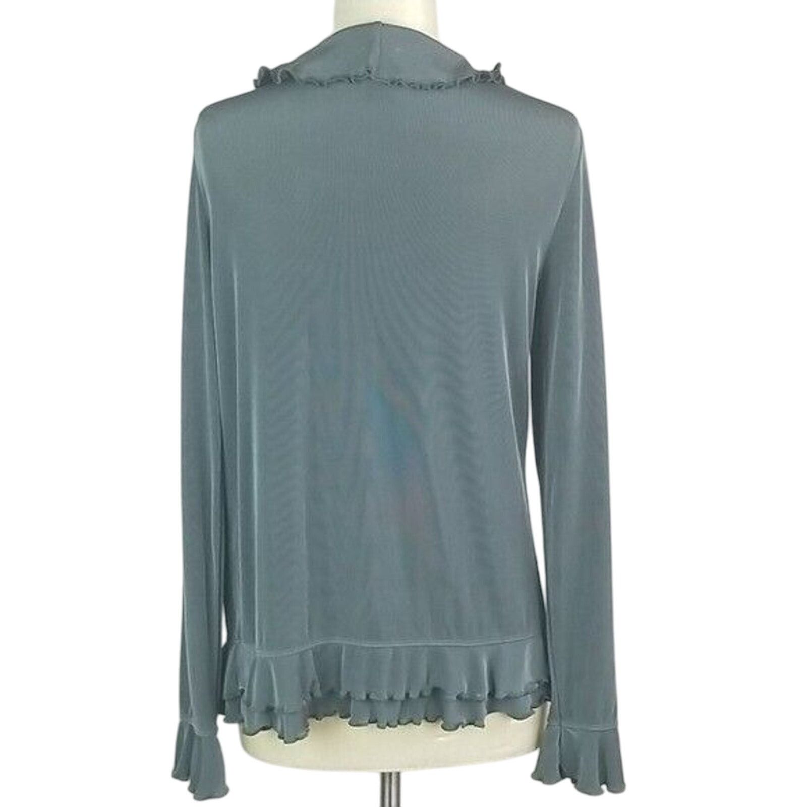 Boston Proper Boston Proper Womens Cardigan Ruffle Open Earthy Forest S Size S / US 4 / IT 40 - 6 Thumbnail