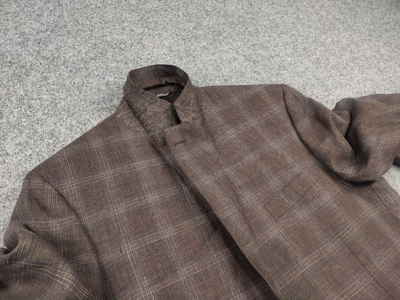 Canali Canali Italy 13290 Linen Blend Check Classic Blazer Jacket Size US L / EU 52-54 / 3 - 12 Thumbnail