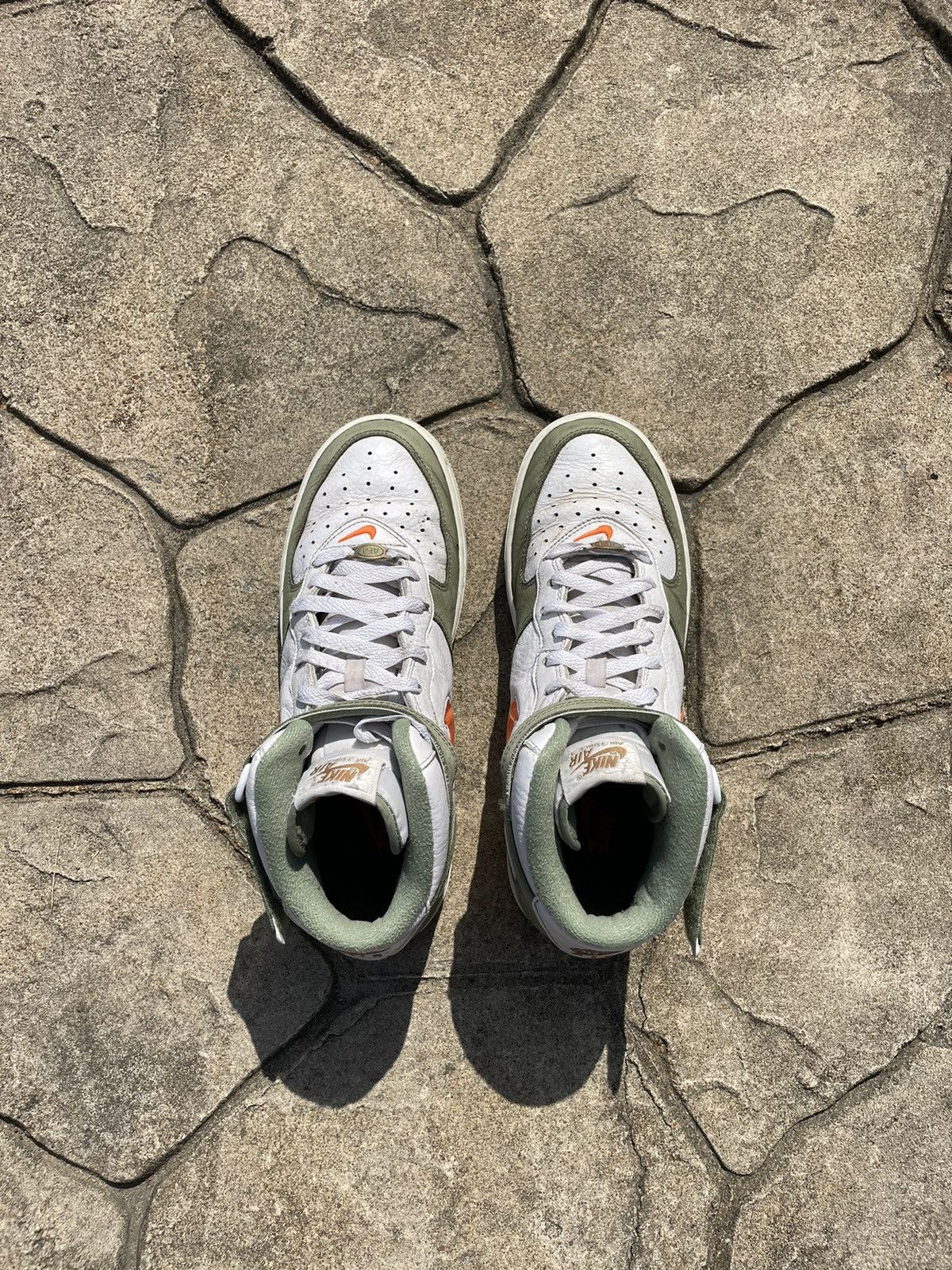 Nike Nike Air Force 1 Mid “Oil Green Orange” Hi-Top Sneakers Size US 9 / EU 42 - 5 Thumbnail