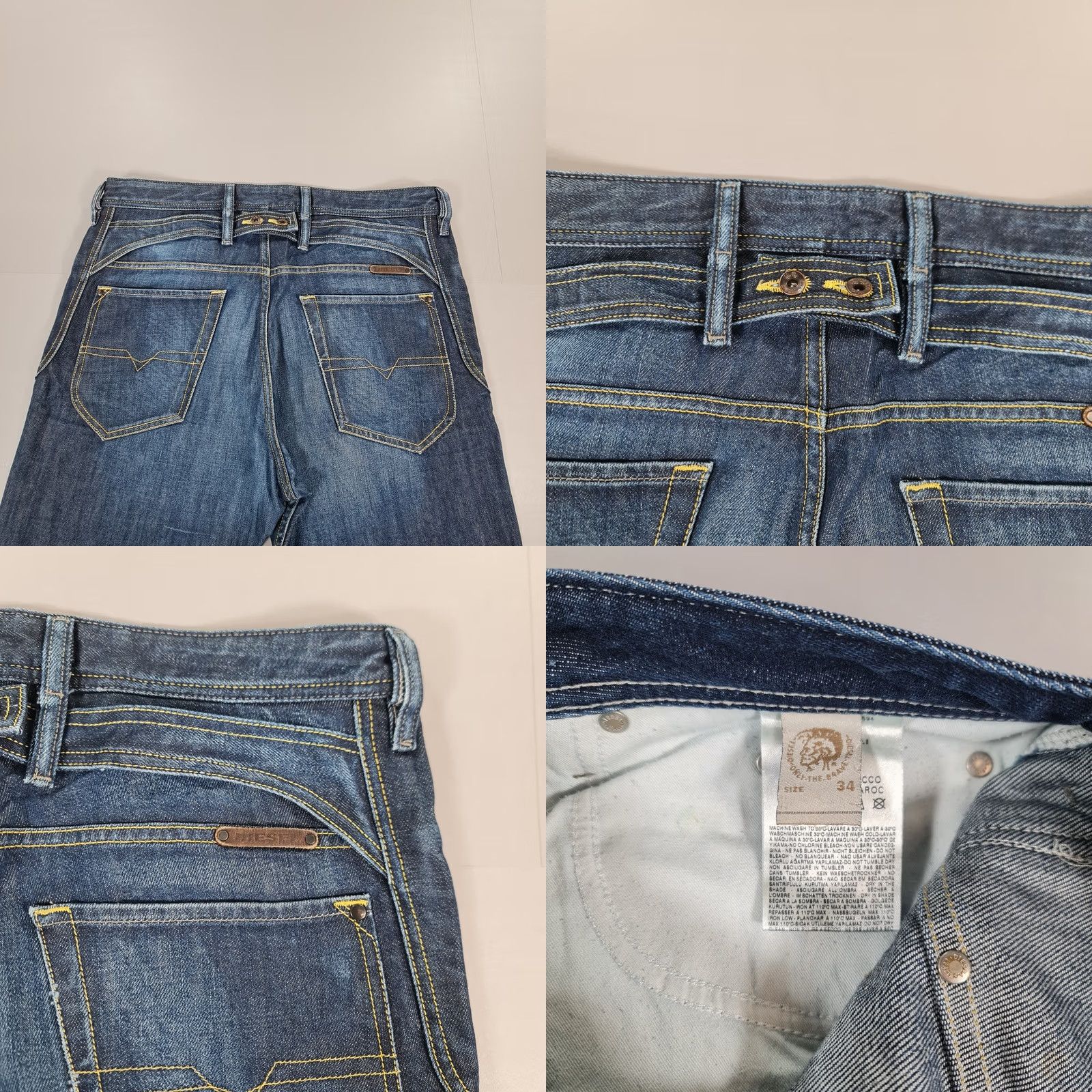 Diesel Diesel Jeans Blue W34 L32 Jodar Carrot Fit Cinch Back 0073N Mens Jeans Regular 5-Pocket Denim Cotton Slim Tapered Button Fly Vintage No Size US 34 / EU 50 - 8 Thumbnail