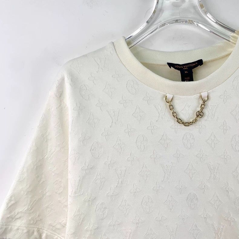 Louis Vuitton Louis Vuitton White Logo Cotton TShirt XL-2506 Size US XL / EU 56 / 4 - 3 Thumbnail