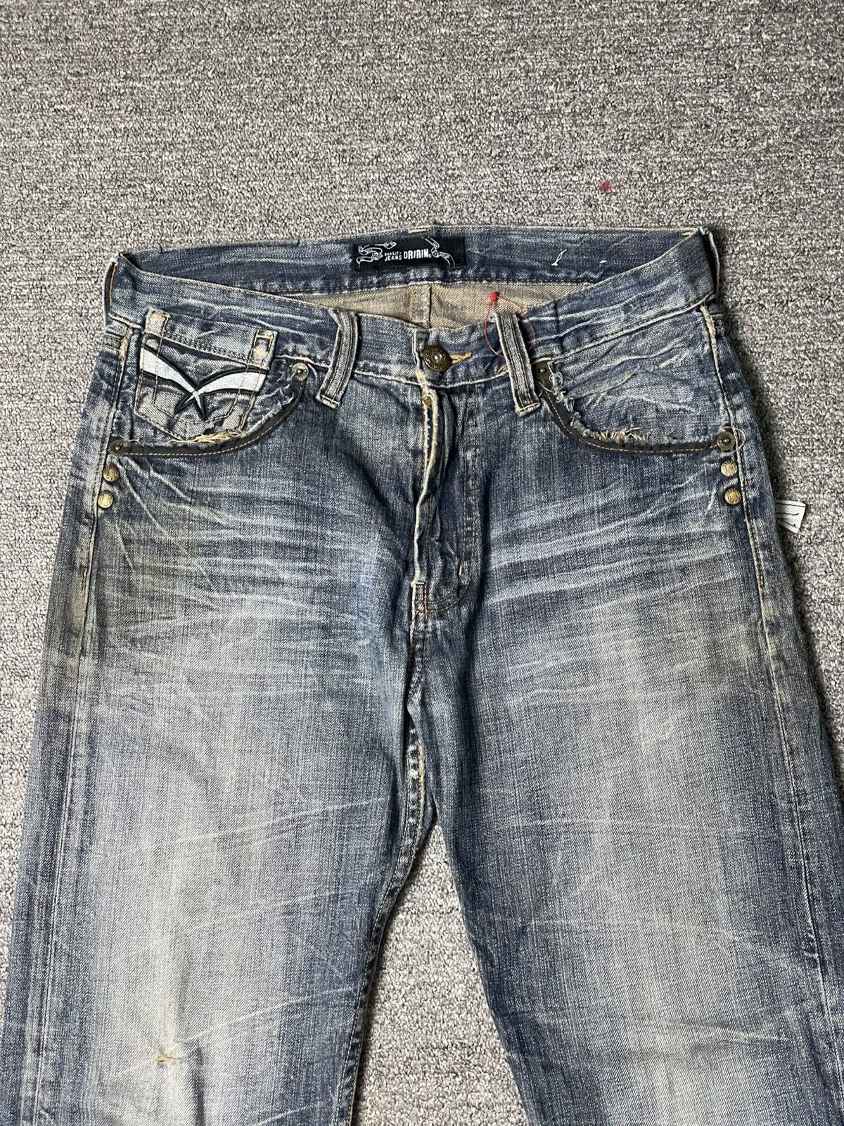 Japanese Brand Vintage ORIRIN Japan Distressed Denim Jeans (99) Size US 32 / EU 48 - 3 Thumbnail