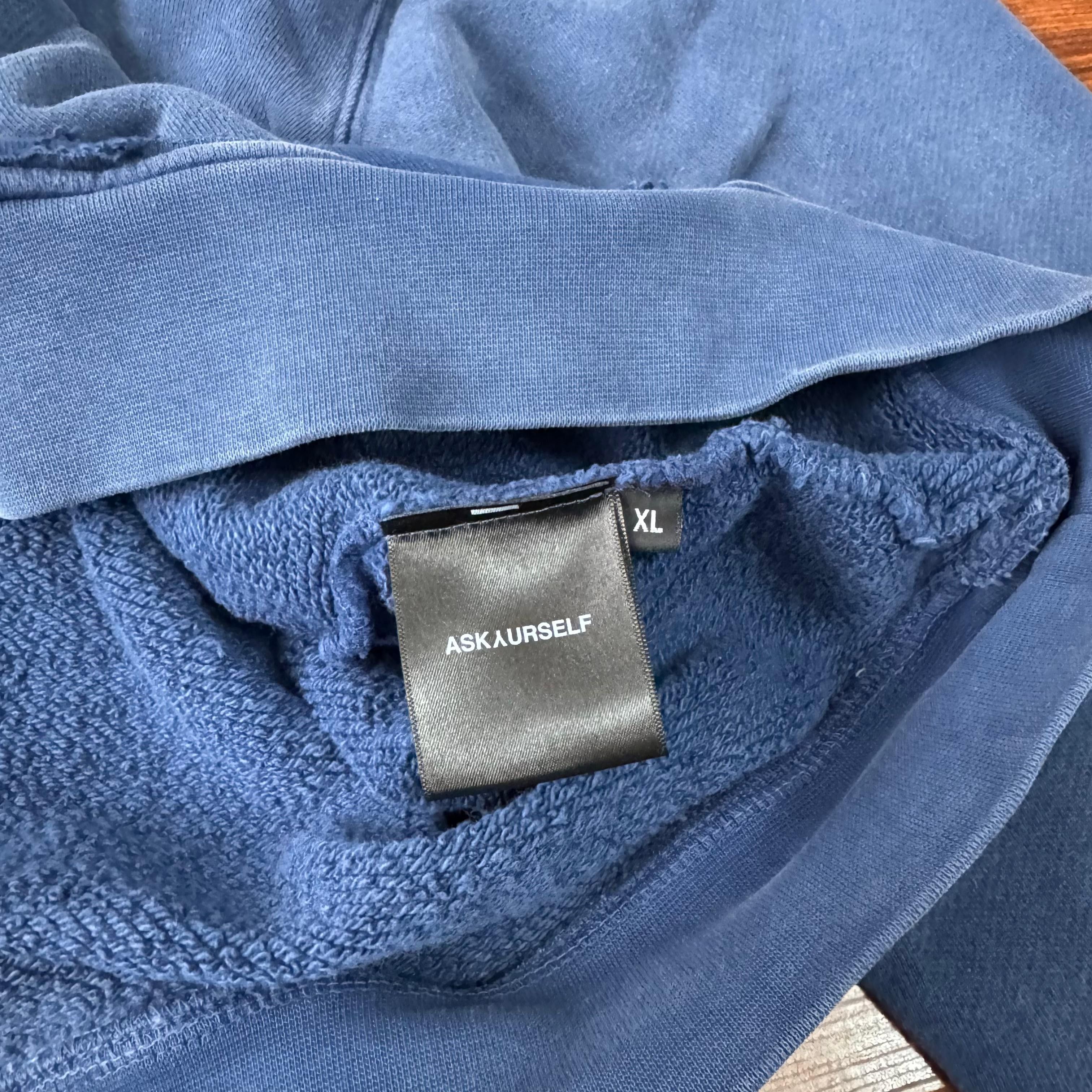 Askyurself Navy Vintage Banned Ripped Pocket Oversized Hoodie Size US XL / EU 56 / 4 - 9 Thumbnail