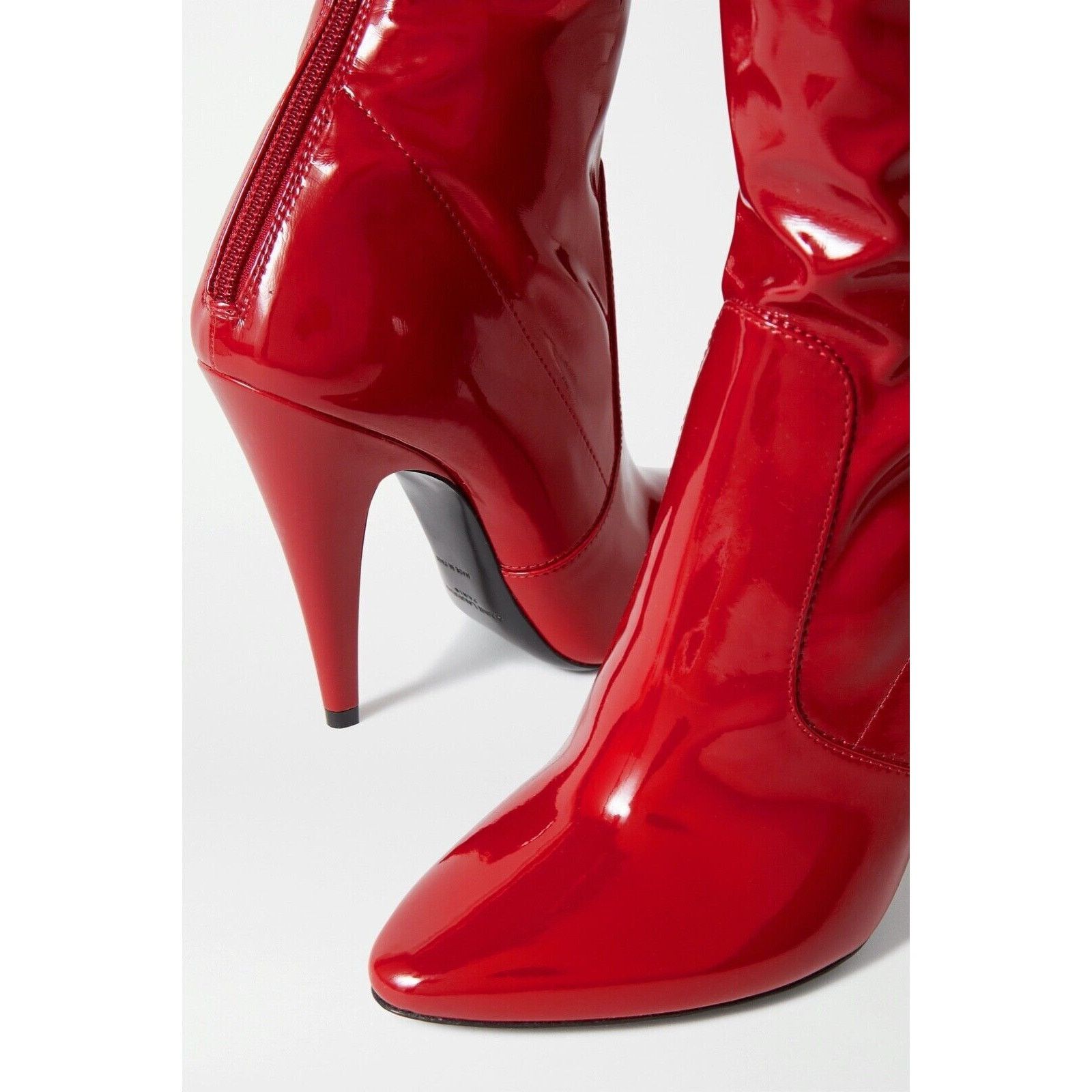 Yves Saint Laurent Saint Laurent YSL Aylah 110 Lava Red Patent Thigh High OTK Size US 12 / IT 42 - 3 Thumbnail