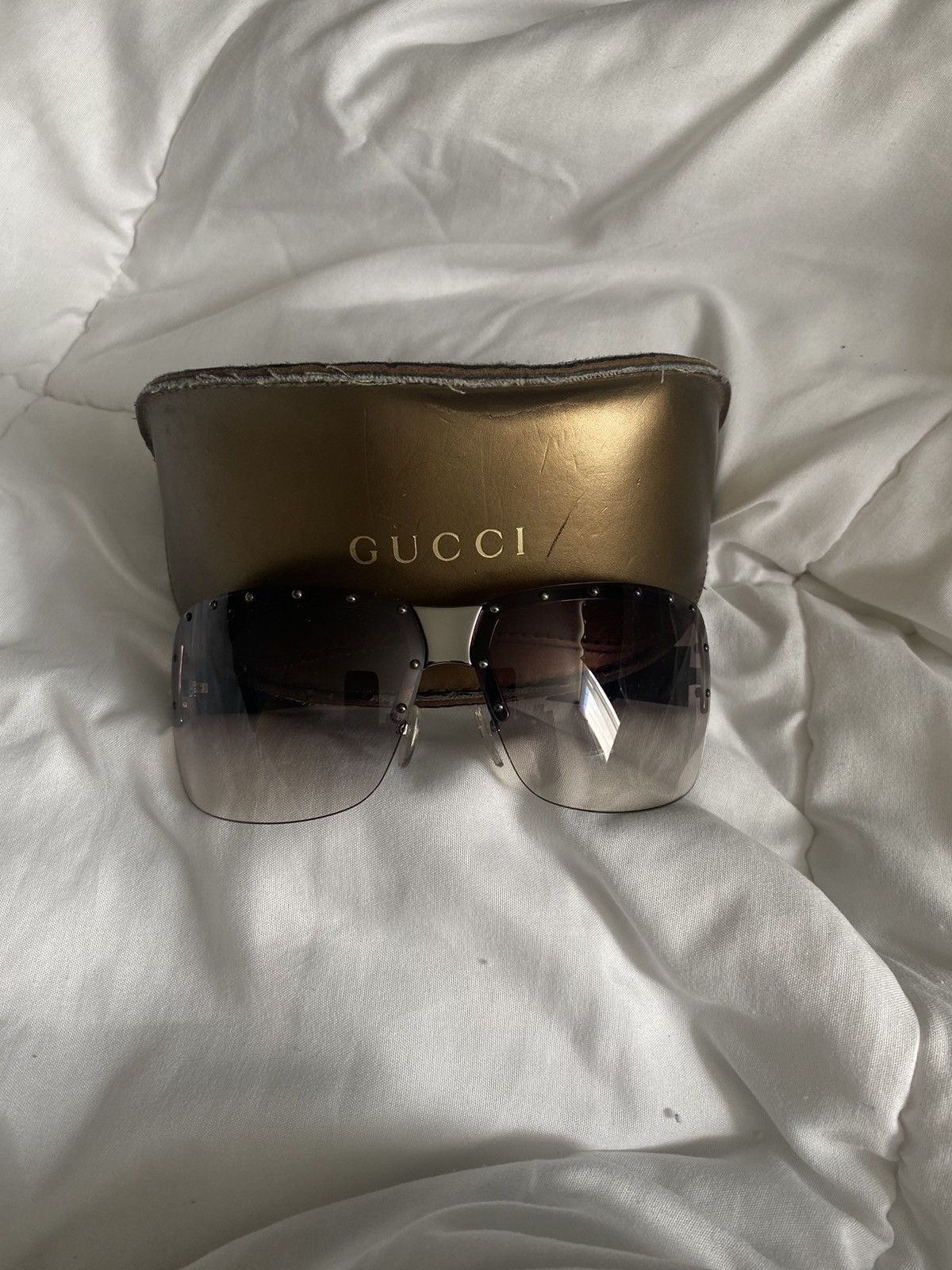Gucci Vintage 00’s Gucci Studded Sunglasses Size ONE SIZE - 1 Thumbnail