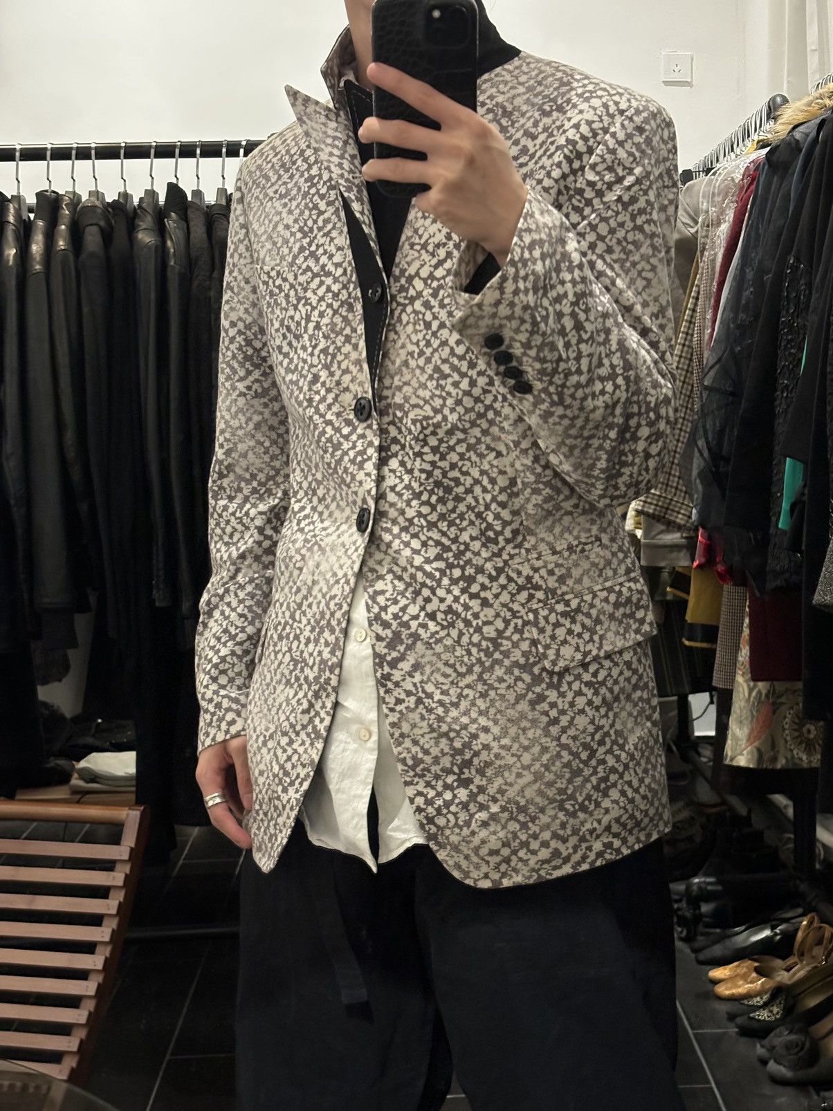 Ann Demeulemeester Ann Demeulemeester | 2006 Distressed Snowflake Suit Jacket Size 46R - 3 Thumbnail