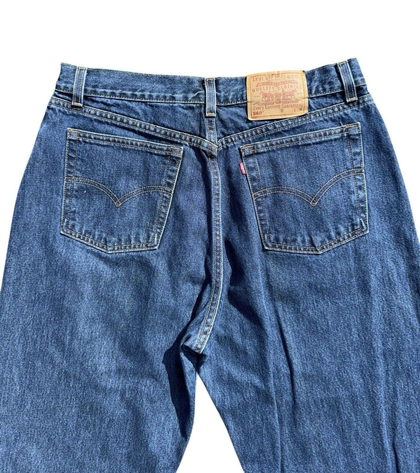 Levi's Vintage Levis 560 90s Blue Wash Loose Fit Jeans Womens 14 Size 36" / US 14 / IT 50 - 6 Thumbnail
