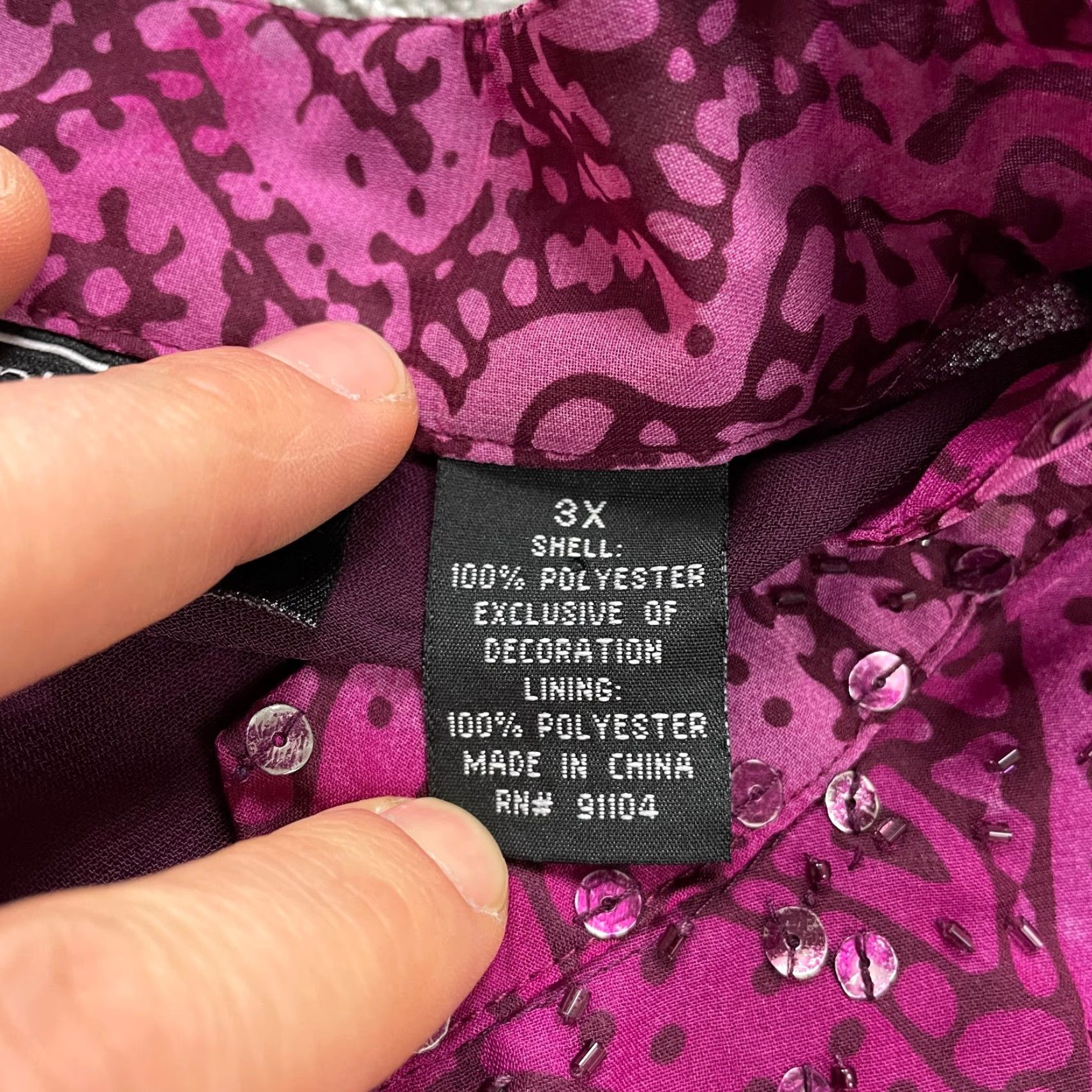 Vintage New York City Design Co. A-Line Dress Womens 3XL Purple Paisley Belted Casual Size XXL / US 16-18 / IT 52-54 - 7 Thumbnail