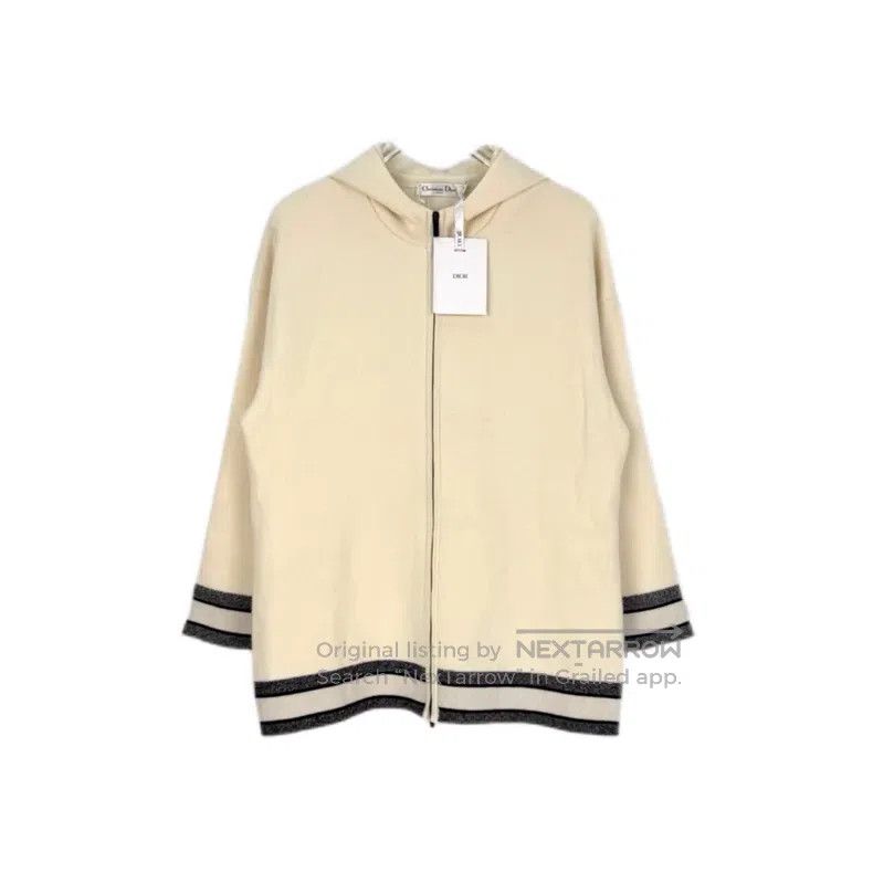 Dior Dior Milk white classic logo zipper cashmere hooded jacket Size XS / US 0-2 / IT 36-38 - 1 Thumbnail