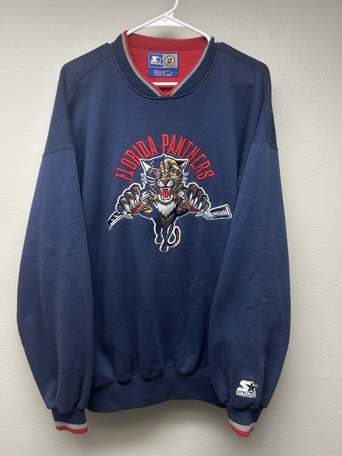 NHL Vintage Florida Panthers NHL Starter Embroidered Sweater Size US L / EU 52-54 / 3 - 1 Thumbnail