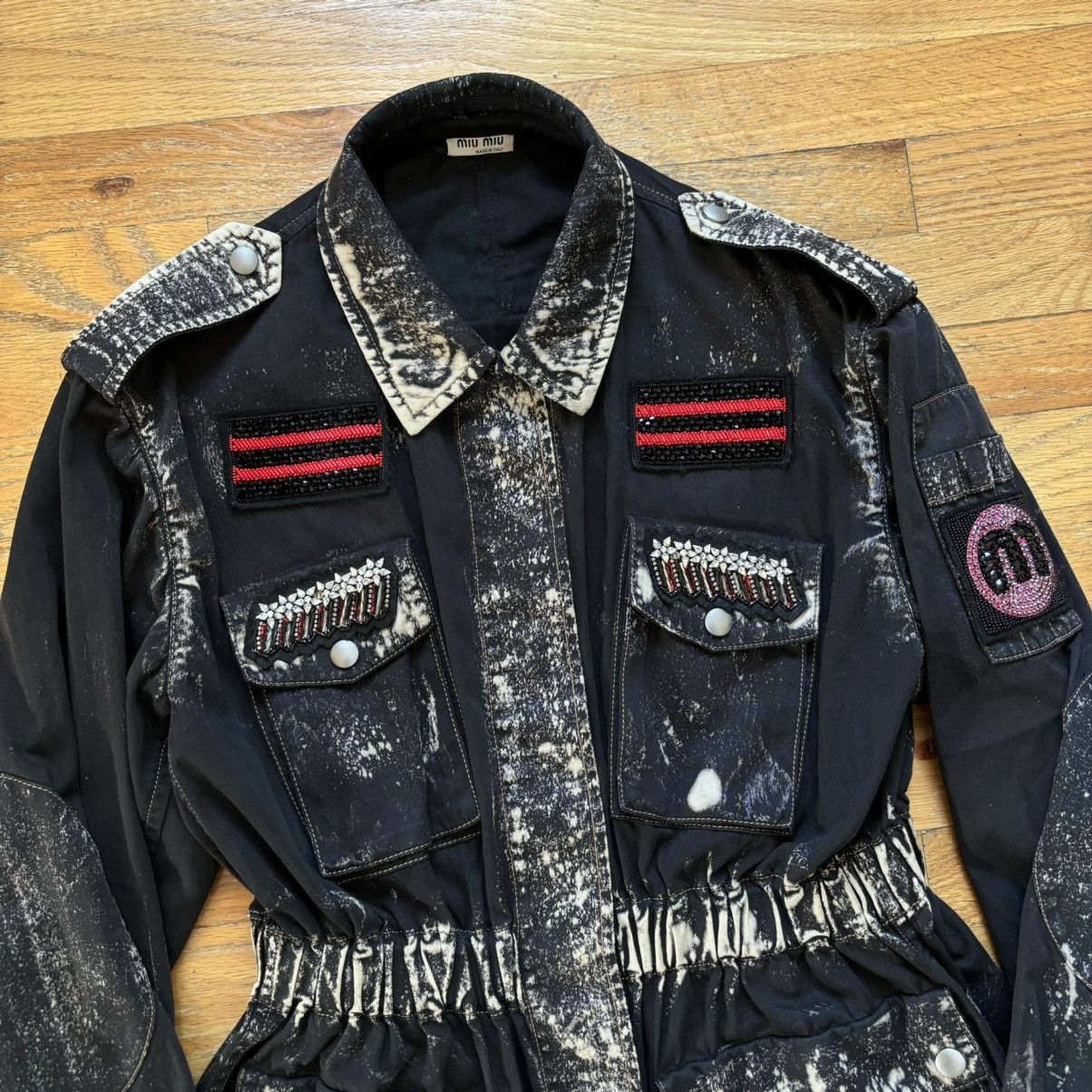 Miu Miu Cruise 2018 Embellished M65 Field Jacket Size M / US 6-8 / IT 42-44 - 2 Thumbnail
