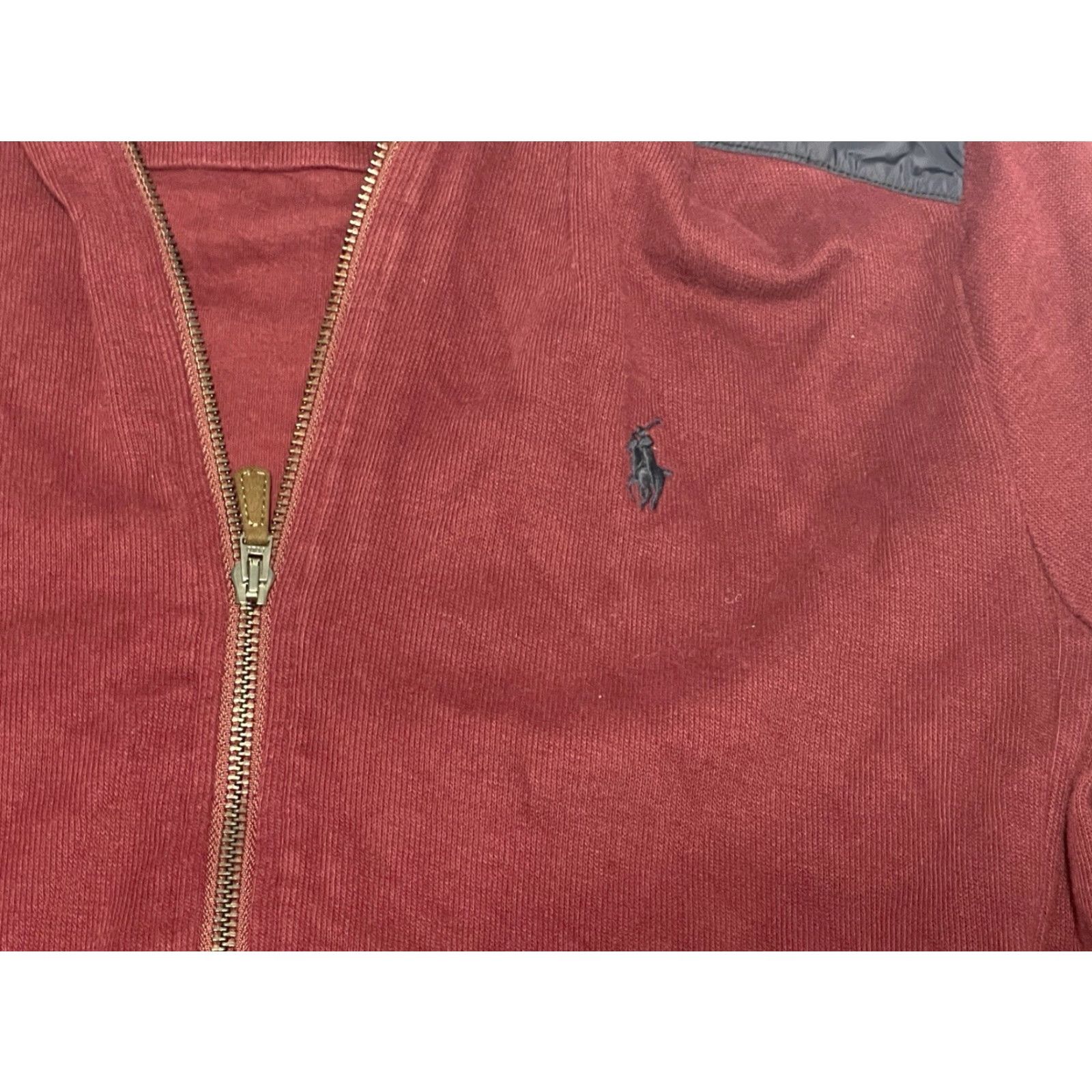 Polo Ralph Lauren Polo Ralph Lauren Men's Burgundy Estate Rib Hybrid Full Zip Hoodie SZ M Size US M / EU 48-50 / 2 - 2 Thumbnail