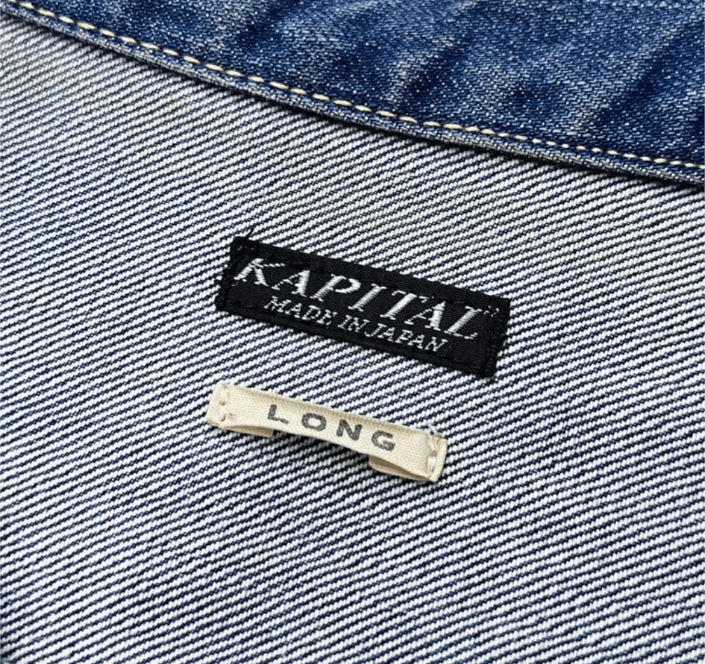 Kapital 14oz Denim Westerner LONG Washed Smiley Logo Denim Jacket Size US M / EU 48-50 / 2 - 9 Thumbnail