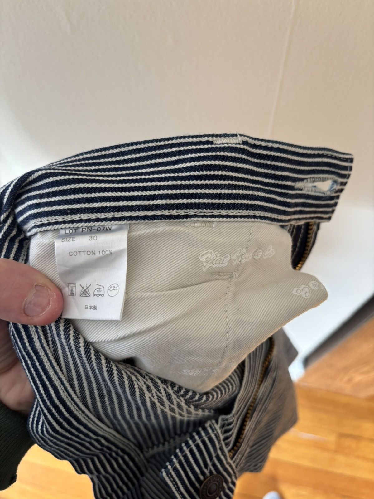 The Flat Head Union Made Hickory Stripe Jeans Size 30 PN-07W Japan Size US 31 - 6 Thumbnail