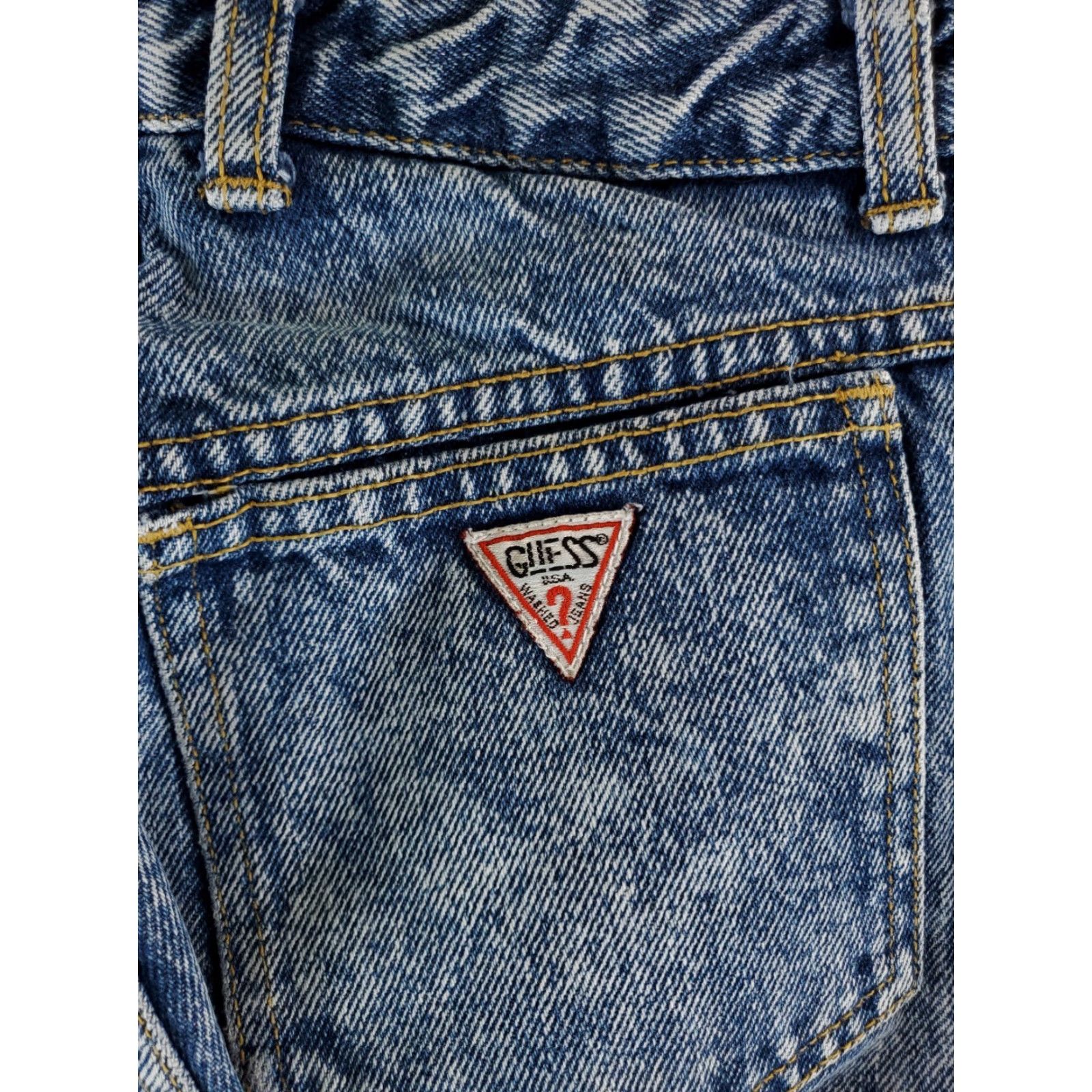 Guess VINTAGE GUESS 80s Georges Marciano Blue Jeans Acid Wash Womens 28x26.5 30 Sized 28 Blue Ladies Tapered Womens Size 28" / US 6 / IT 42 - 5 Thumbnail