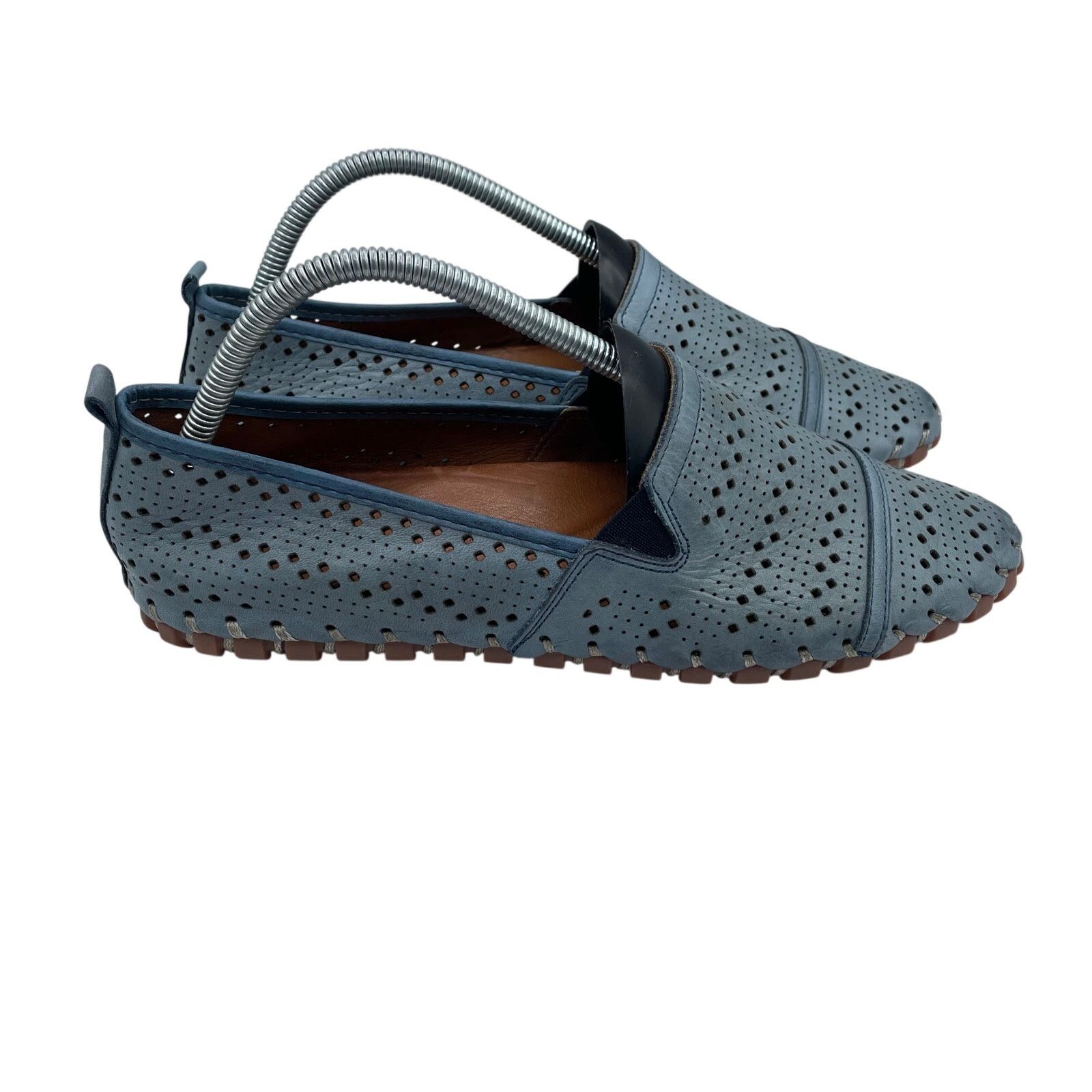 Other Spring Step Fia Perforated Leather Blue Loafers Womens 41 Size US 9.5 / IT 39.5 - 2 Thumbnail