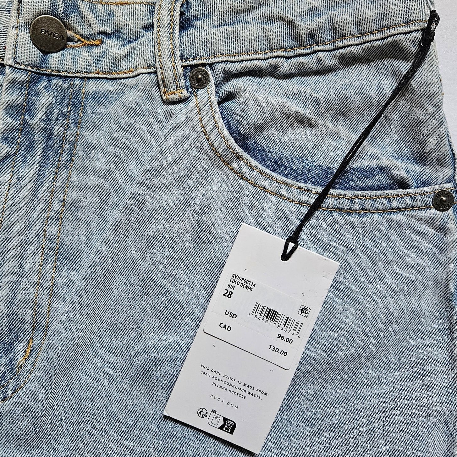 RVCA RVCA Coco Denim Jeans Light Wash Relaxed Fit Ripped Jeans 28 Size 28" / US 6 / IT 42 - 24 Thumbnail