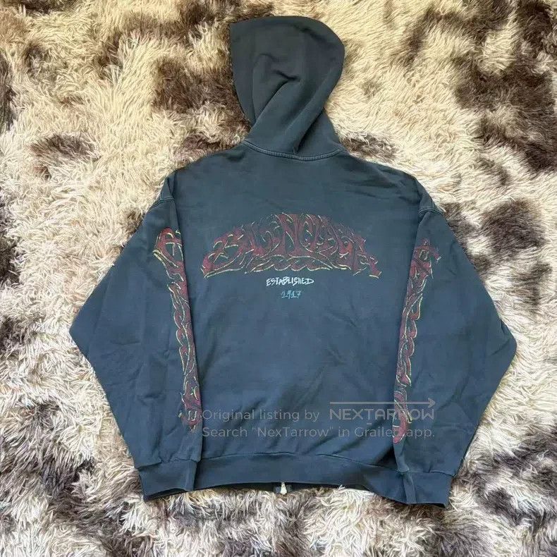 Balenciaga Balenciaga Black Flame Print Hoodie with Zipper Size US S / EU 44-46 / 1 - 2 Thumbnail