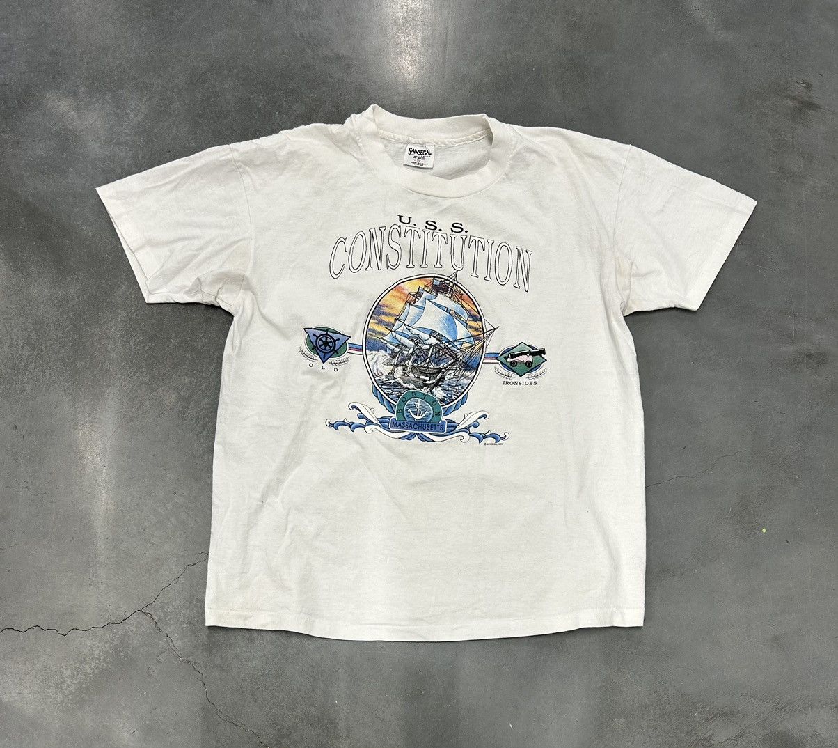 Vintage 1990s U.S.S. Constitution single stitch tee Size US XL / EU 56 / 4 - 1 Thumbnail