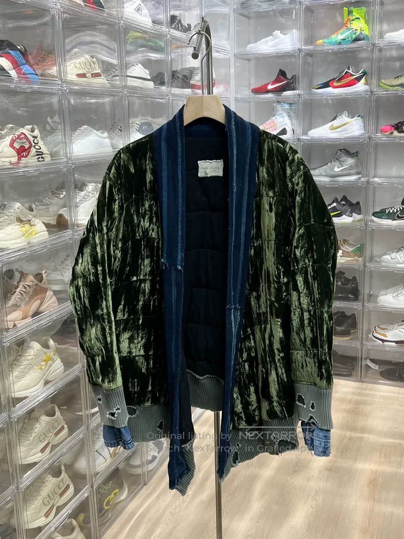 Greg Lauren Greg Lauren Ancient Cloth Velvet Spliced Robe Size US XL / EU 56 / 4 - 1 Thumbnail