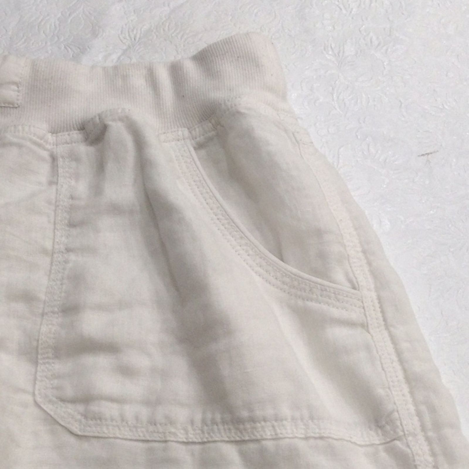 Calvin Klein CK Calvin Klein White Linen Side/Back Pockets Shorts L Size 32" / US 10 / IT 46 - 3 Thumbnail