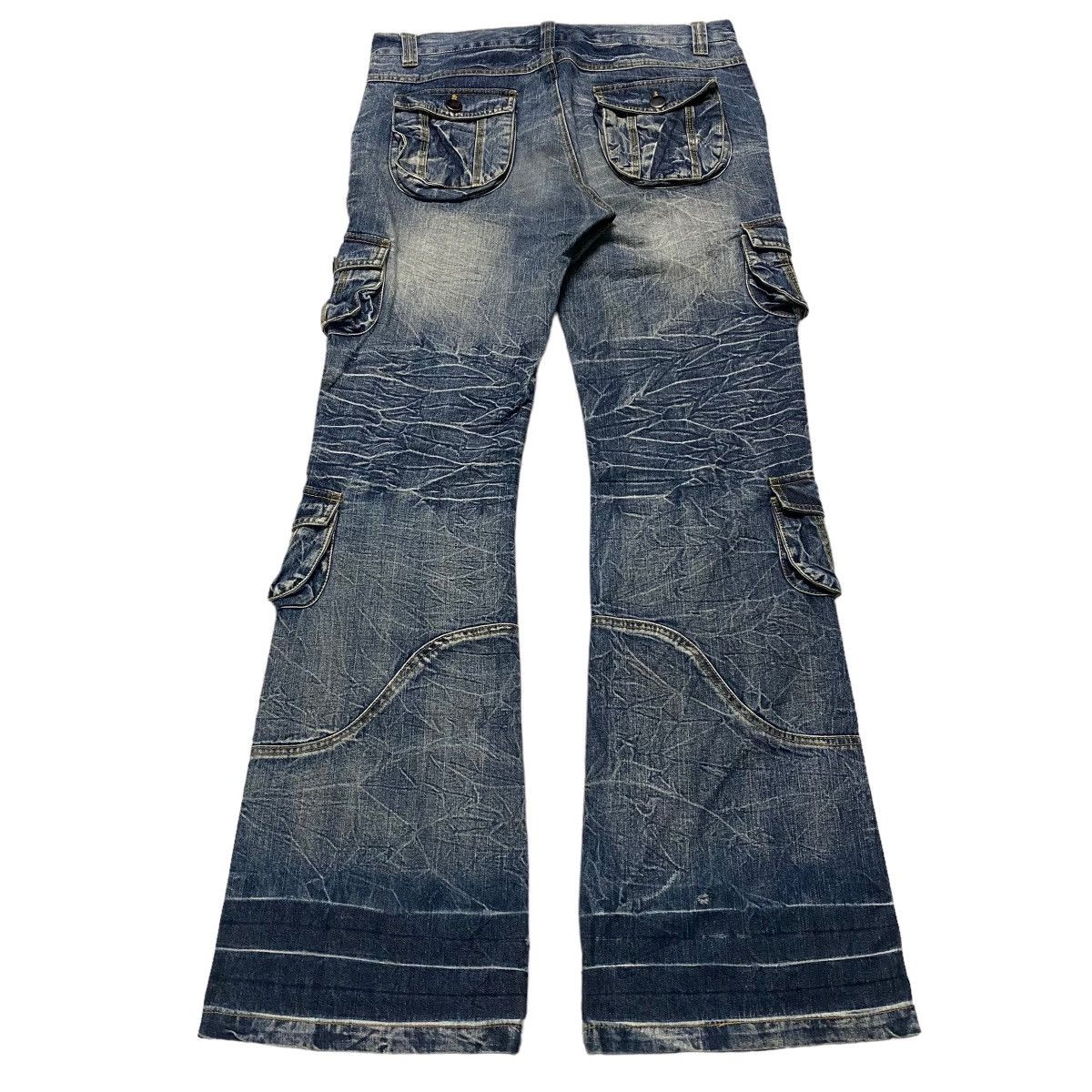 Japanese Brand Japanese Brand TOPISM Cargo Denim Flare Pants Bleach Size US 34 / EU 50 - 2 Thumbnail