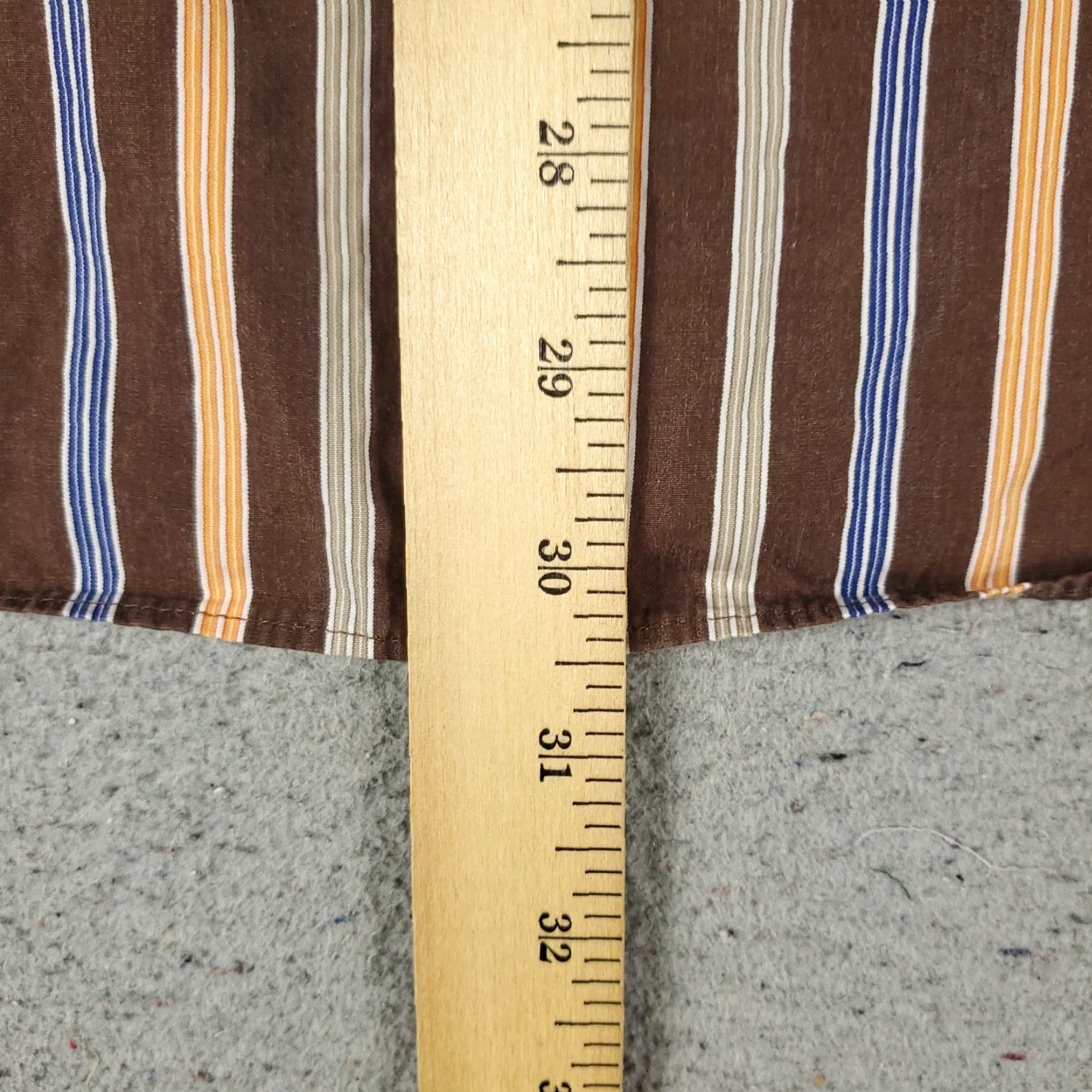 Faconnable Façonnable Shirt Adult Large Brown Striped Button-Up Long Sleeve Mens Size US L / EU 52-54 / 3 - 4 Thumbnail