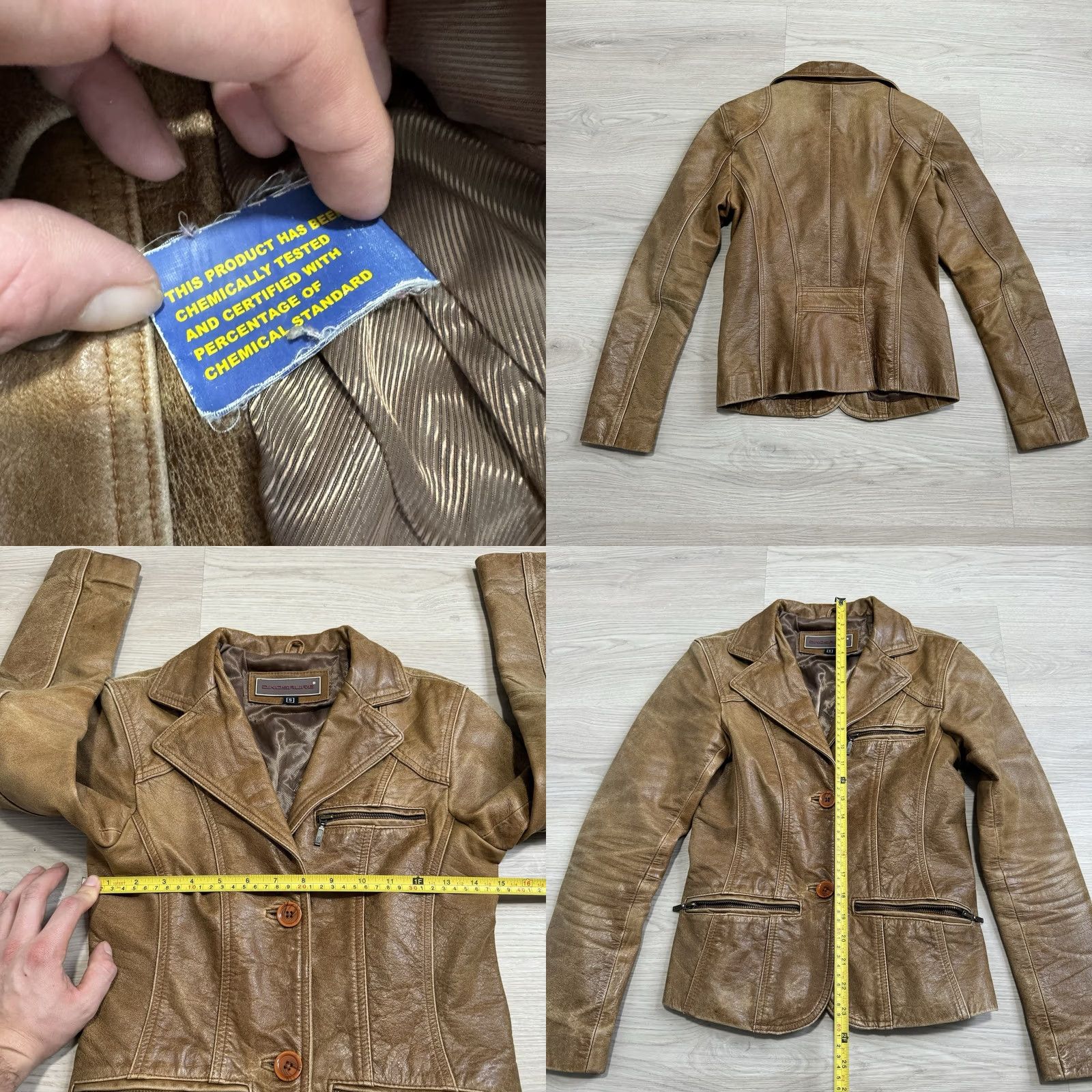 Vintage VINTAGE Dinosaure Blazer Women’s Small Brown Leather 90s Y2K Boho Patina Size S / US 4 / IT 40 - 8 Thumbnail