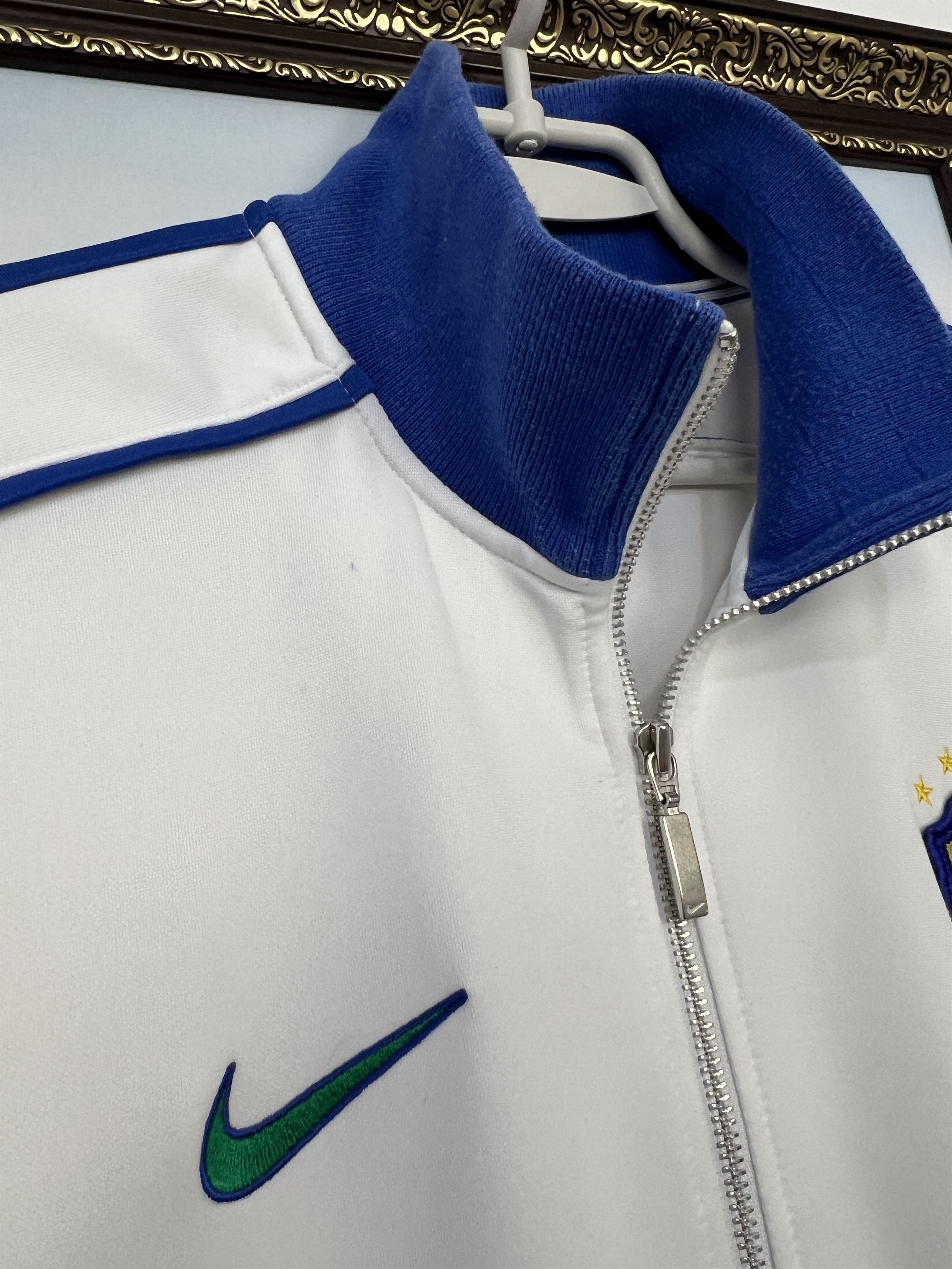 Nike Vintage Nike Brazil Football White Jacket Soccer Track Top Size US M / EU 48-50 / 2 - 7 Thumbnail