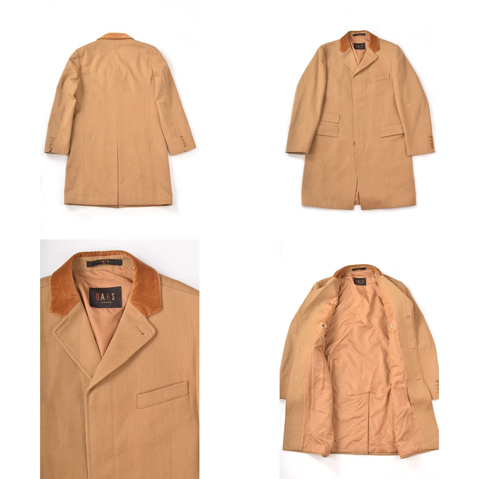DAKS DAKS London Signature Beige Wool Coat Jacket 87065 Size 52 Men Overcoat Jacket Wool Beige 52 Mens Size US L / EU 52-54 / 3 - 8 Thumbnail