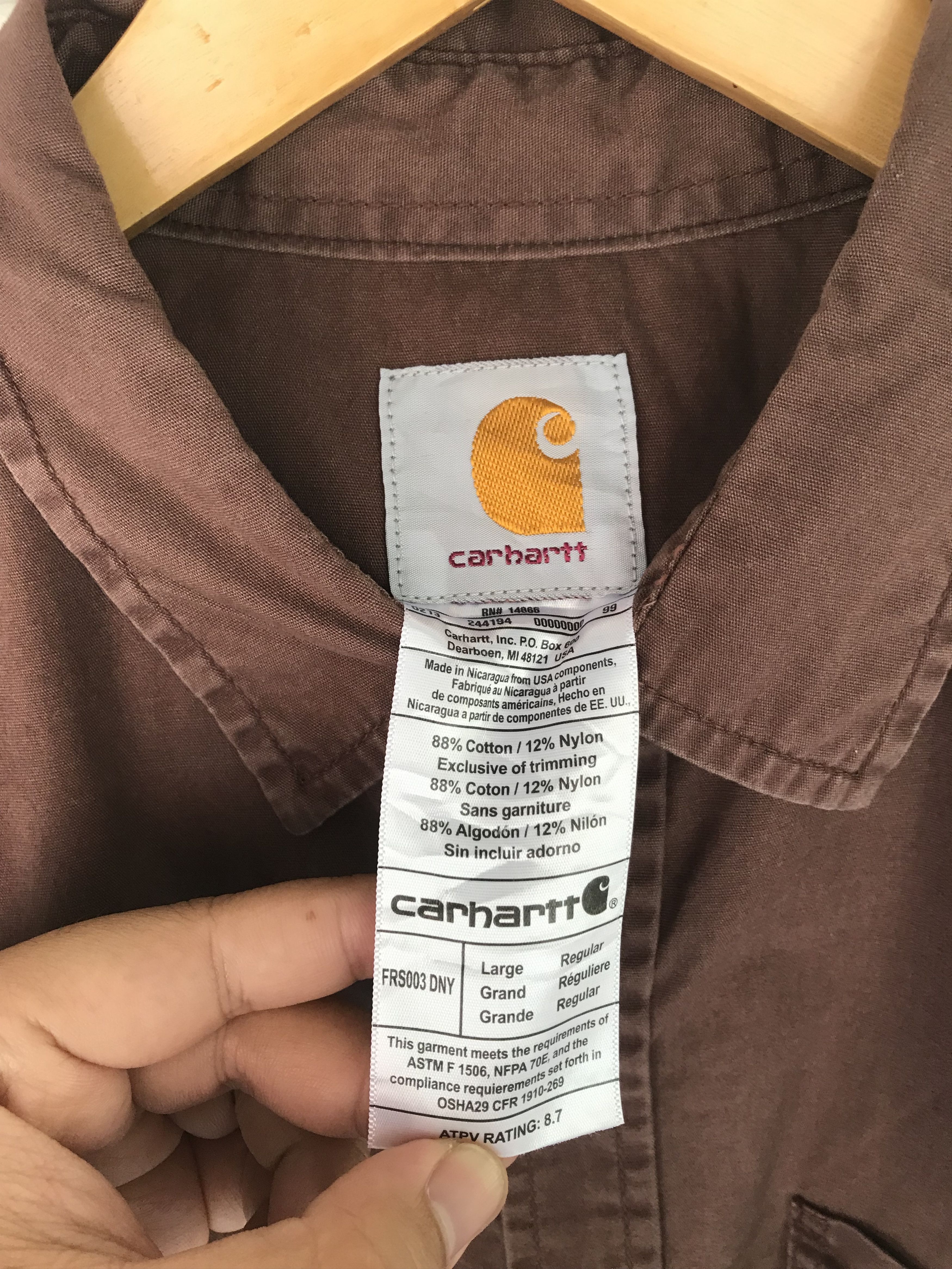 Carhartt × Vintage Vintage Brown Carhartt Shirts Size US L / EU 52-54 / 3 - 4 Thumbnail