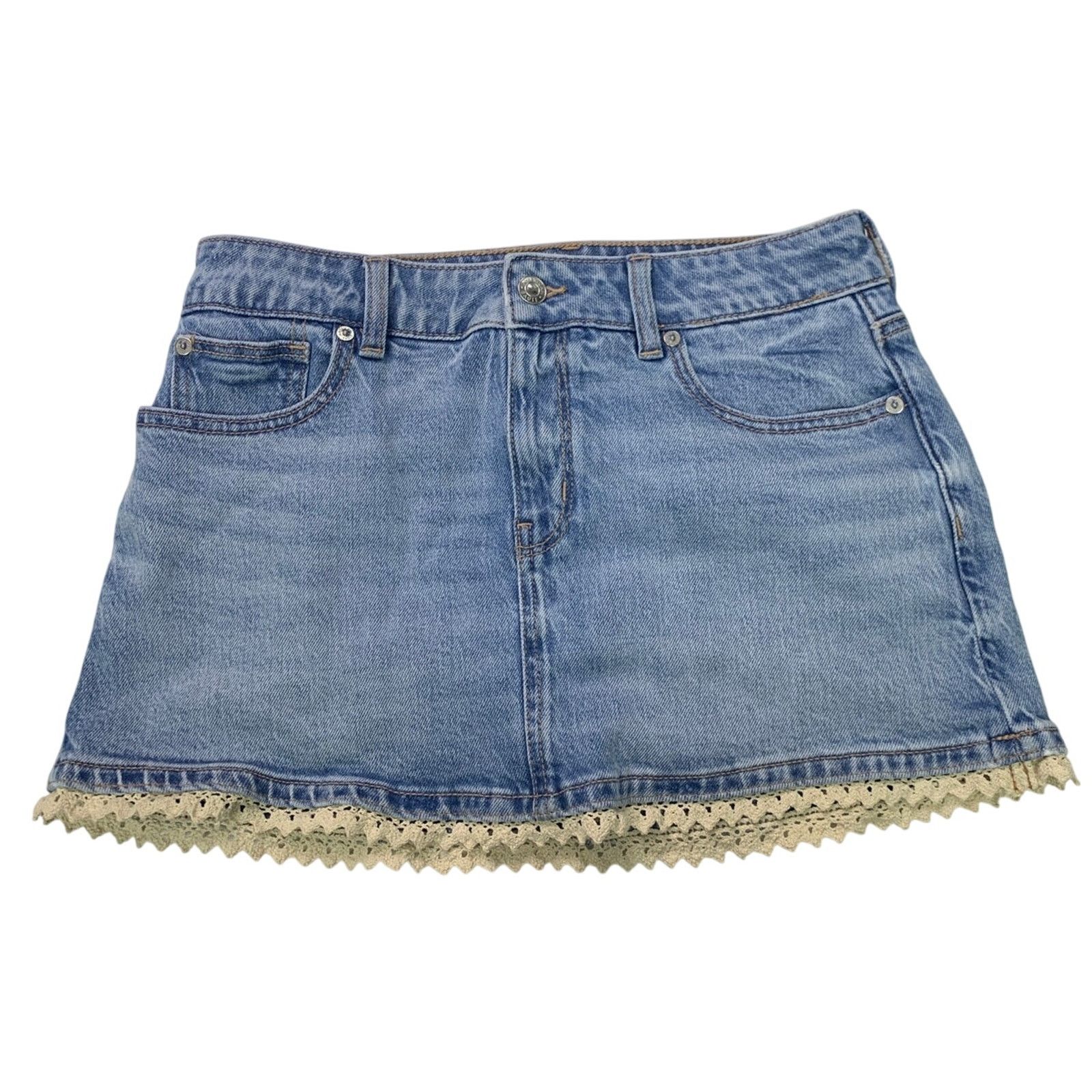 American Eagle Outfitters New American Eagle Womens 8 Medium Denim Micro Skort w Top Size 30" / US 8 / IT 44 - 5 Thumbnail