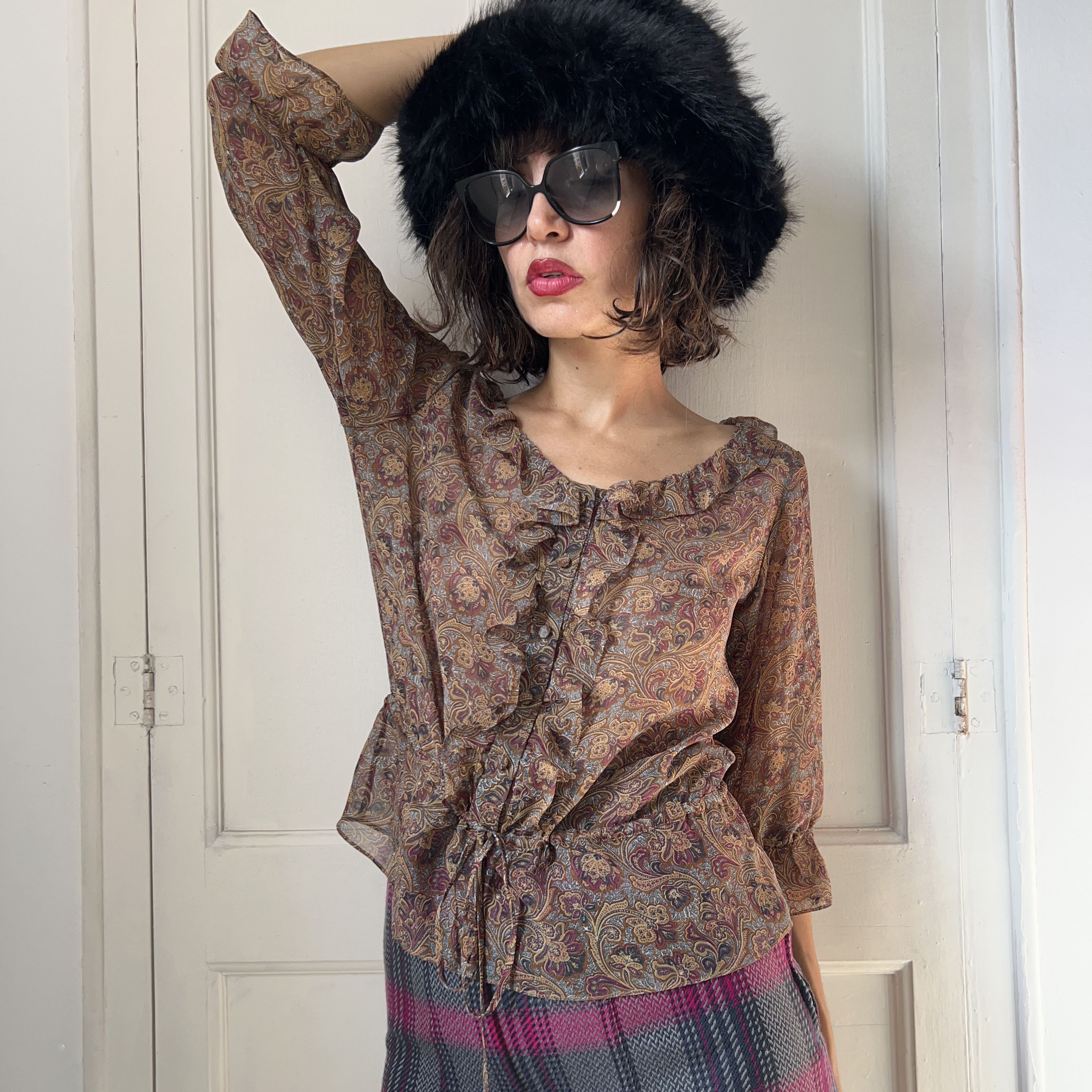 Vintage Vintage 70s Paisley Blouse Size S / US 4 / IT 40 - 3 Thumbnail