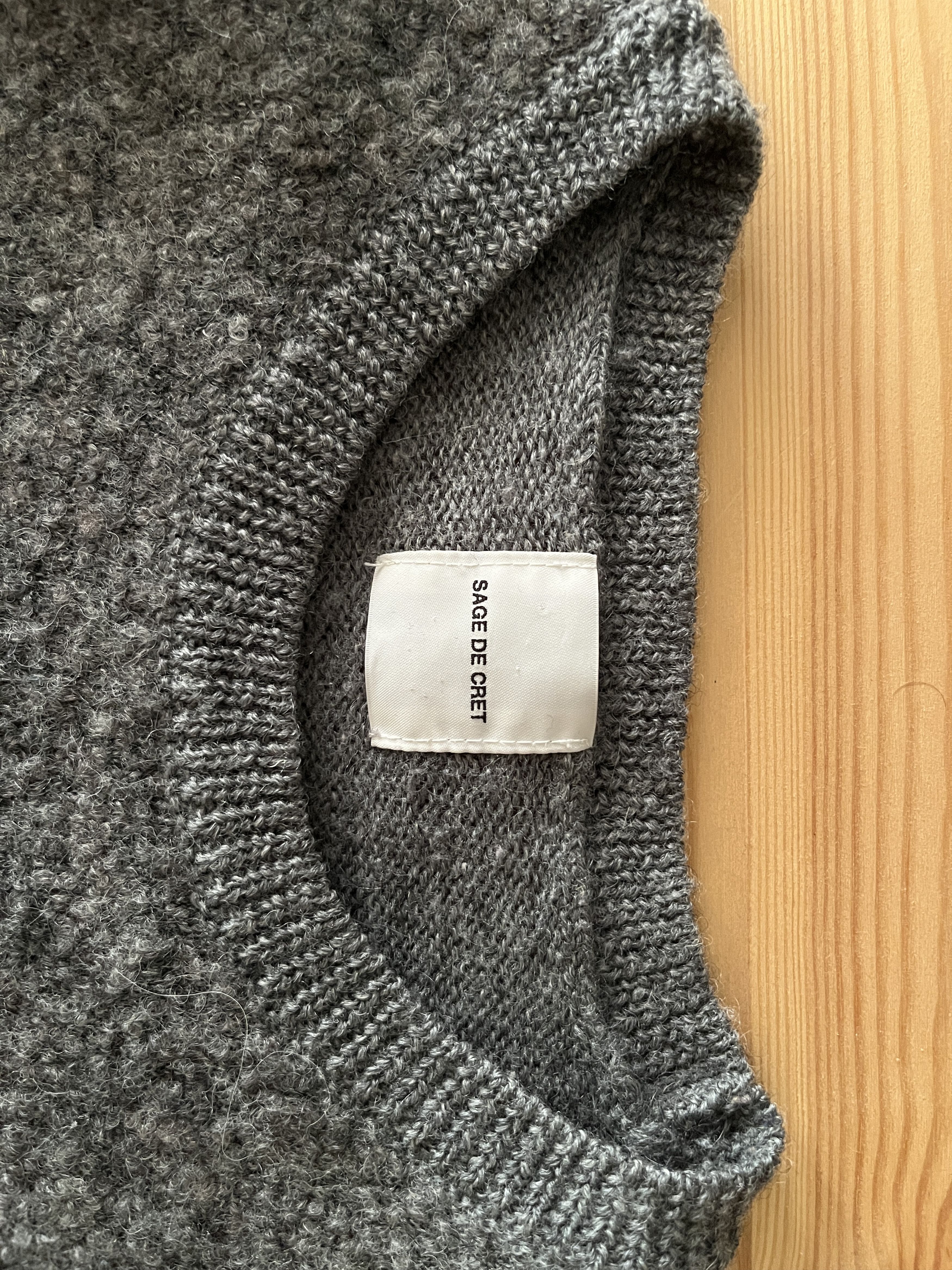 Sage De Cret Sage de Cret gray textured crewneck sweater, S Size US S / EU 44-46 / 1 - 3 Thumbnail