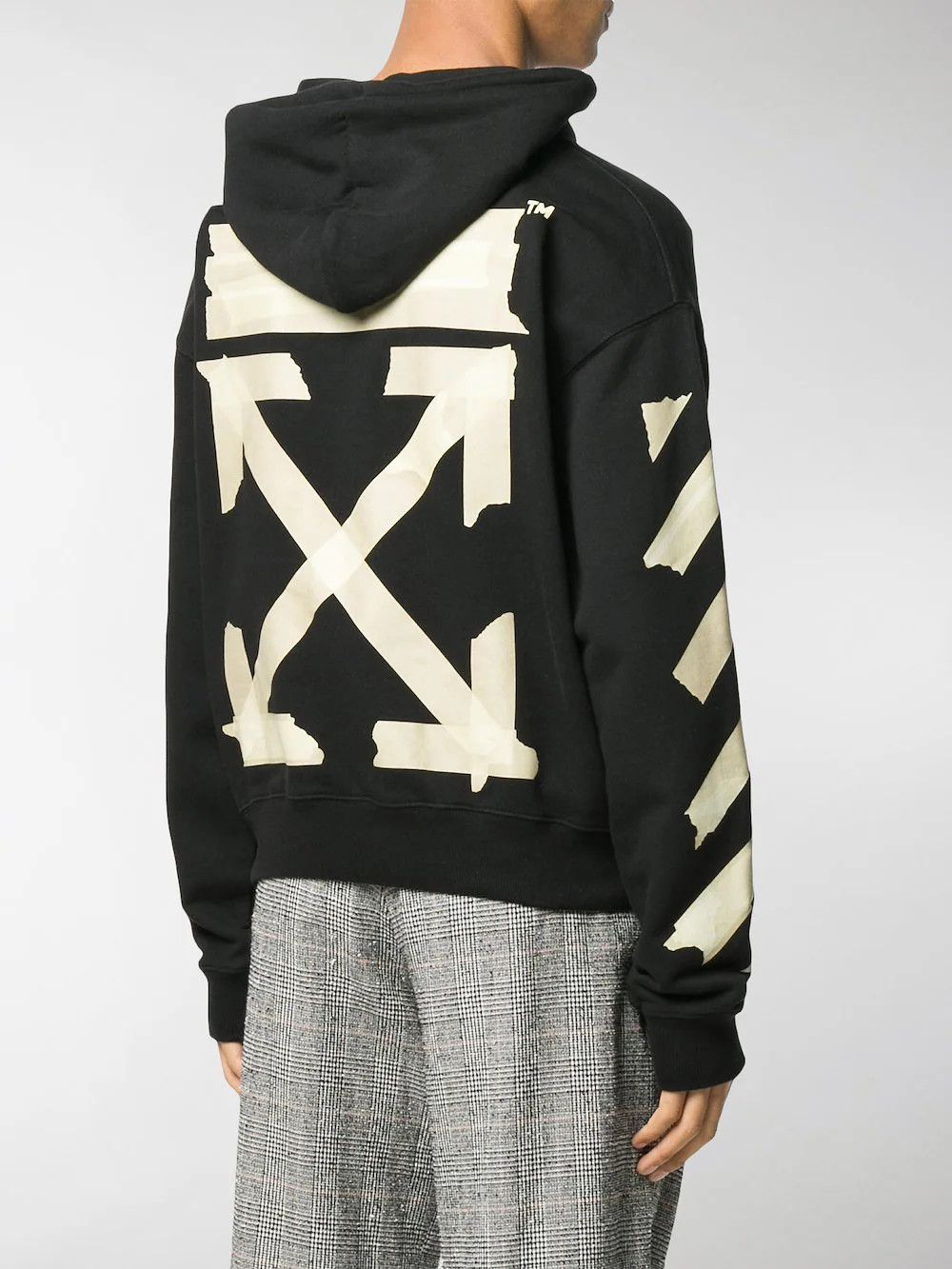 Off White Black Tape Arrows Logo Oversized Hoodie Grailed