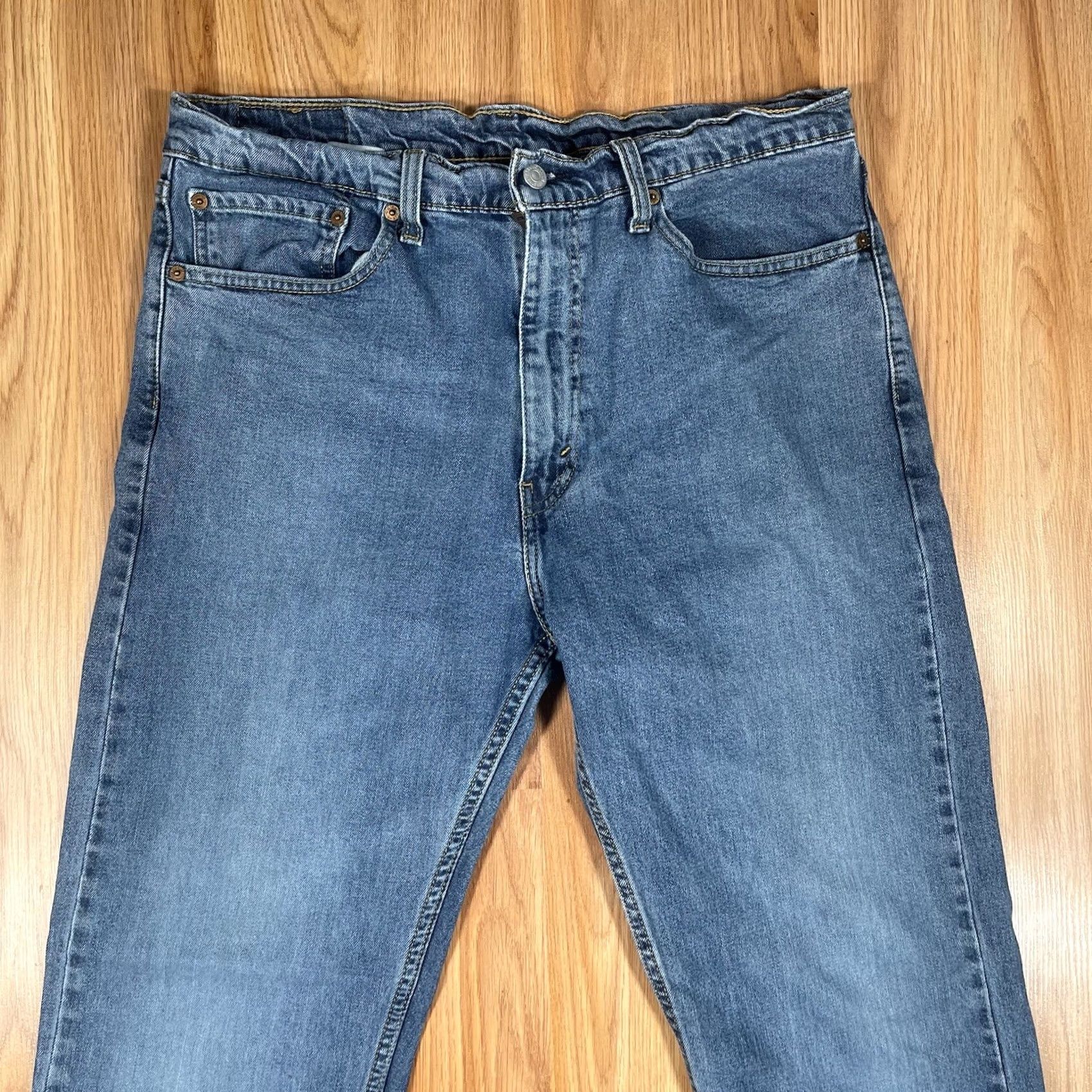 Levi's LEVI'S 505 Straight Leg Jeans Mens 36Wx32L Blue Strauss Stretch Denim Pants Size US 36 / EU 52 - 2 Thumbnail
