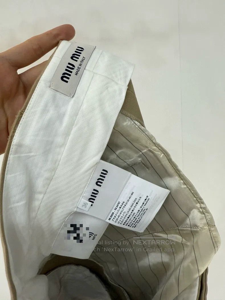 Miu Miu Miu Miu 36 Short skirt with khaki letters and low waist Size 35" - 5 Thumbnail