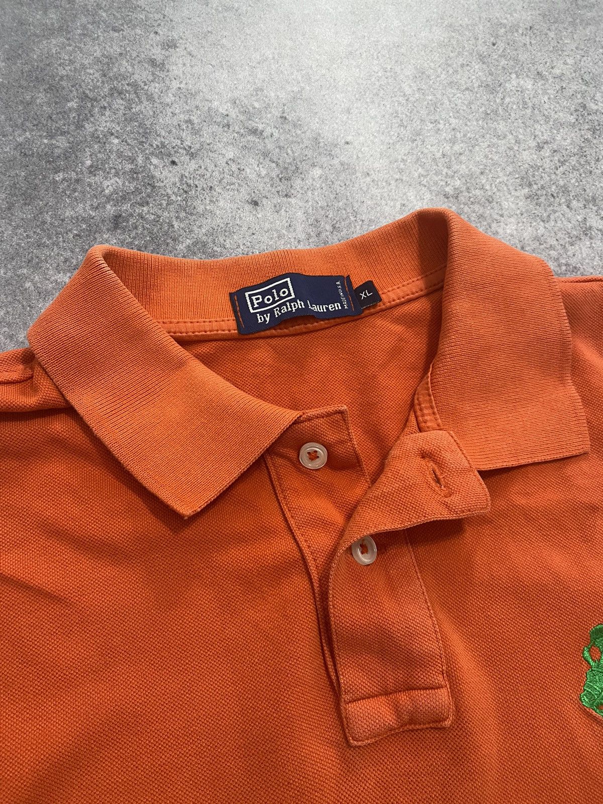 Polo Ralph Lauren × Ralph Lauren × Vintage Vintage Polo Ralph Lauren Orange 🍊 Polo Shirt Big Pony Size US XL / EU 56 / 4 - 6 Thumbnail