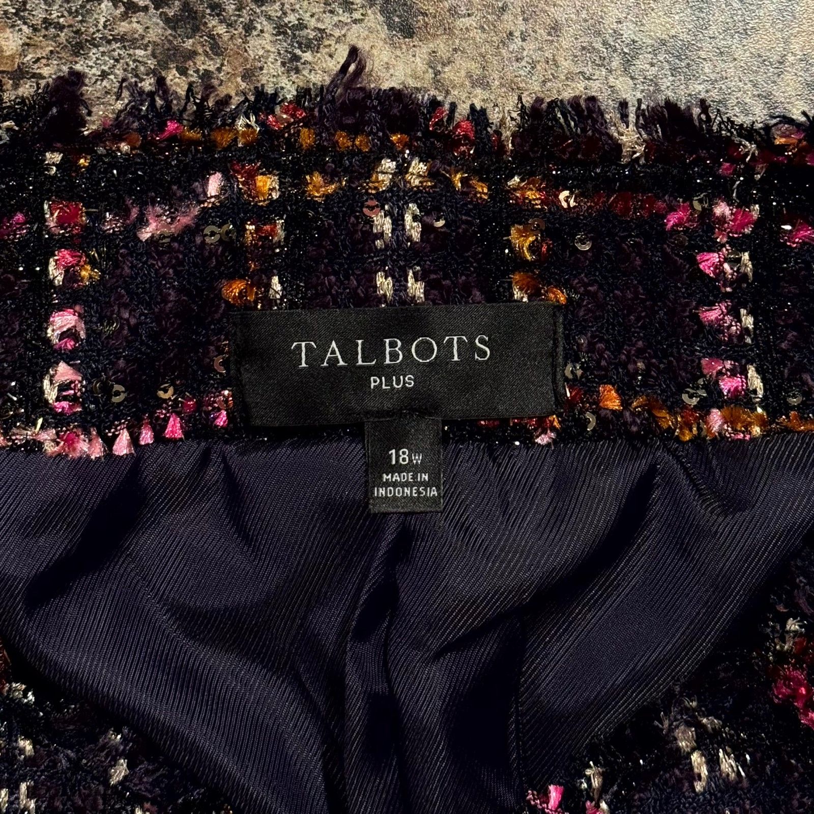 Talbots Talbots Tweed Blazer Navy Sequin Quiet Luxury Old Money 18W Size XXL / US 16-18 / IT 52-54 - 5 Thumbnail