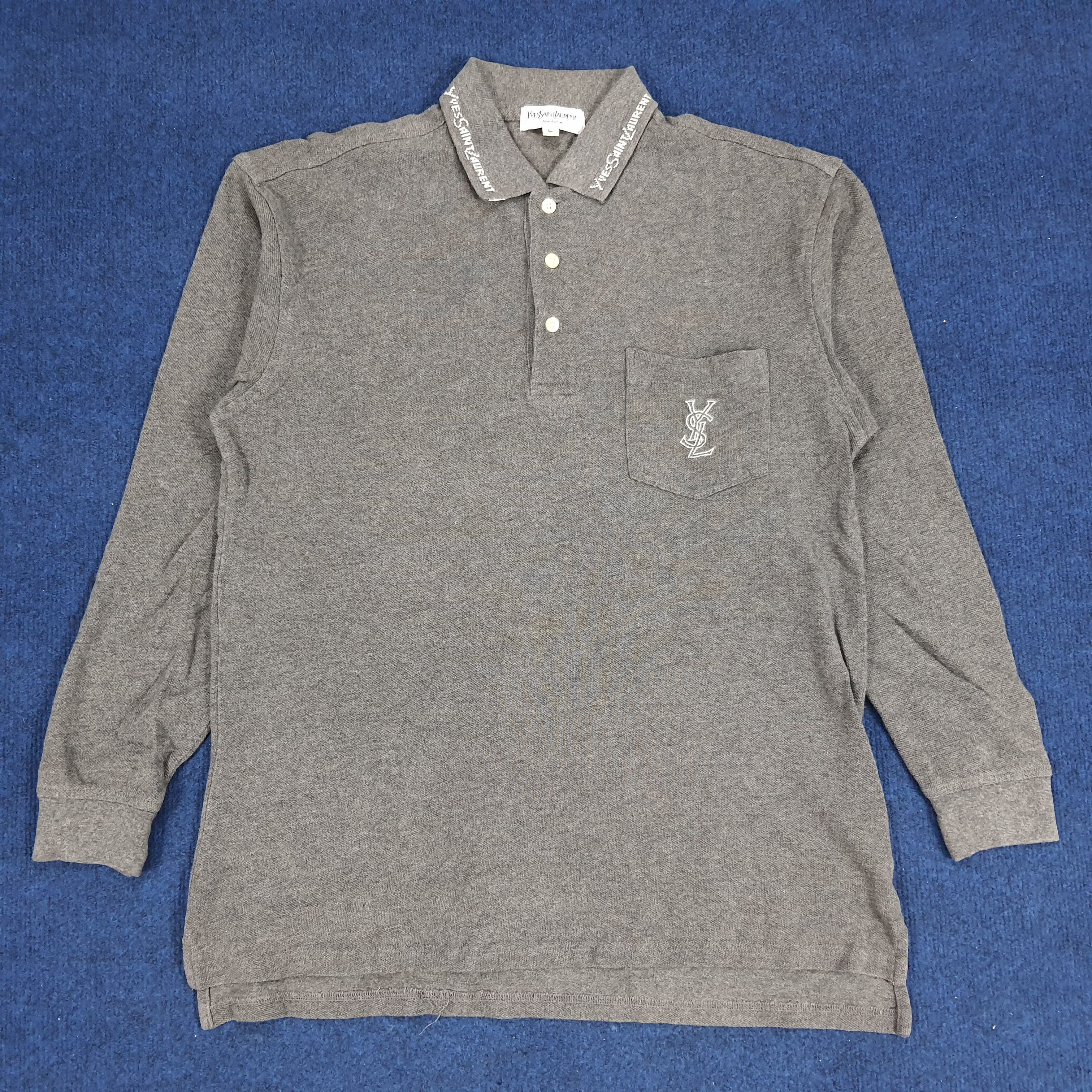 Vintage × Yves Saint Laurent Vintage Yves Saint Laurent YSL Pocket Logo Polo Shirt Size US M / EU 48-50 / 2 - 1 Thumbnail