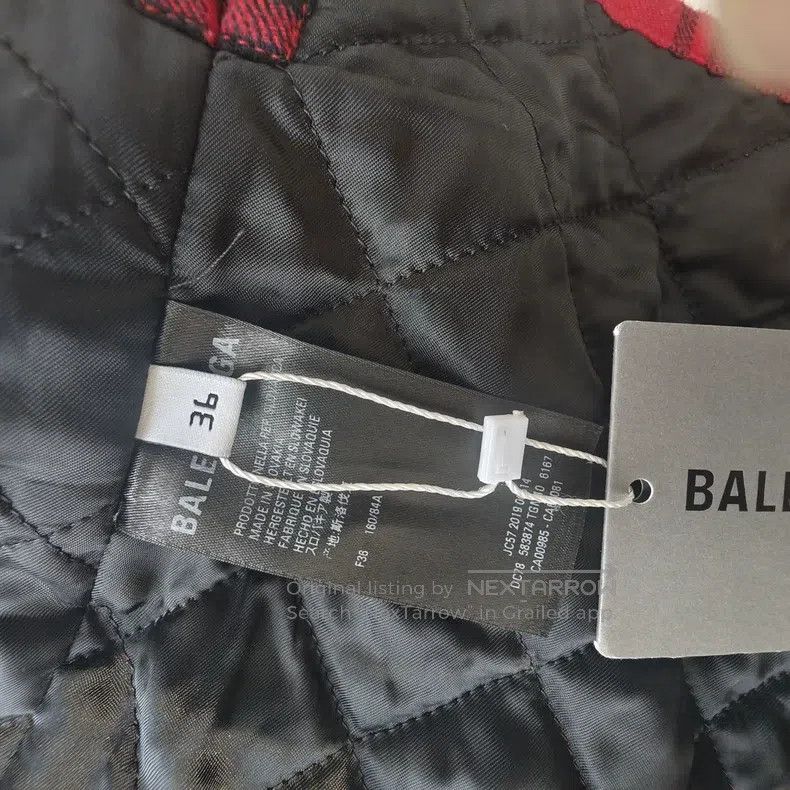 Balenciaga Black and Red Plaid Cotton Jacket