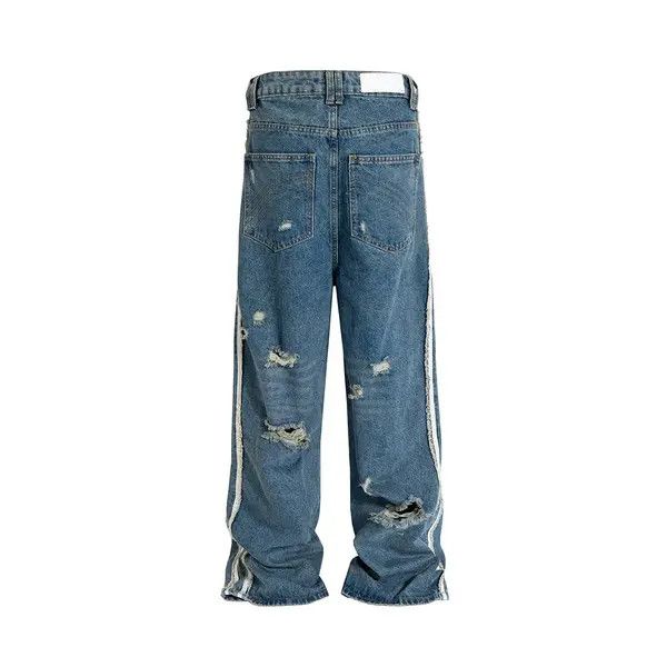 VIBE High Street White Striped Washed Jeans Size US 35 - 3 Thumbnail