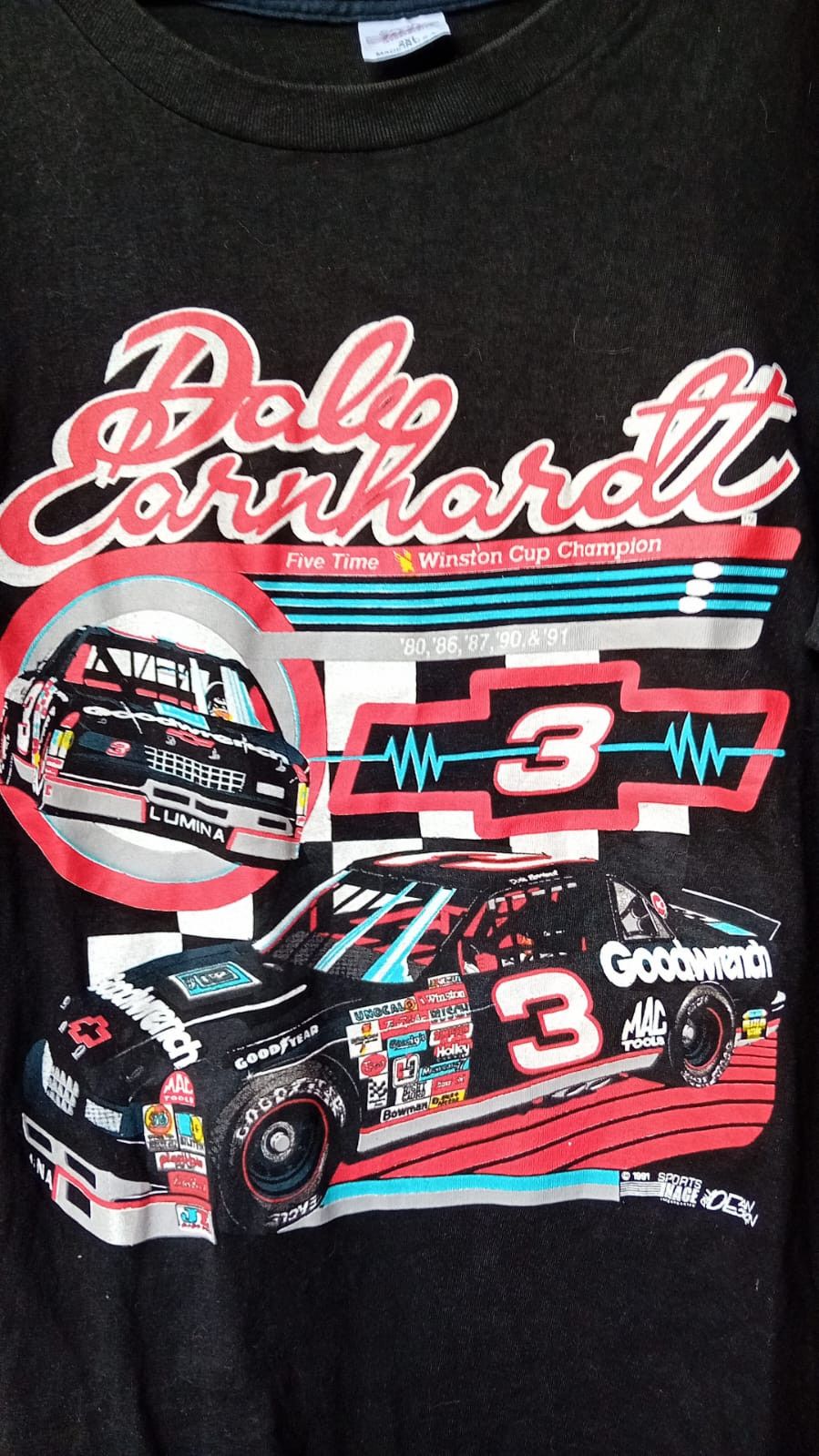NASCAR × Vintage Dale Earnhardt 4 Time Winston Cup Champion Vtg 1991 tee XL Size US XL / EU 56 / 4 - 2 Thumbnail
