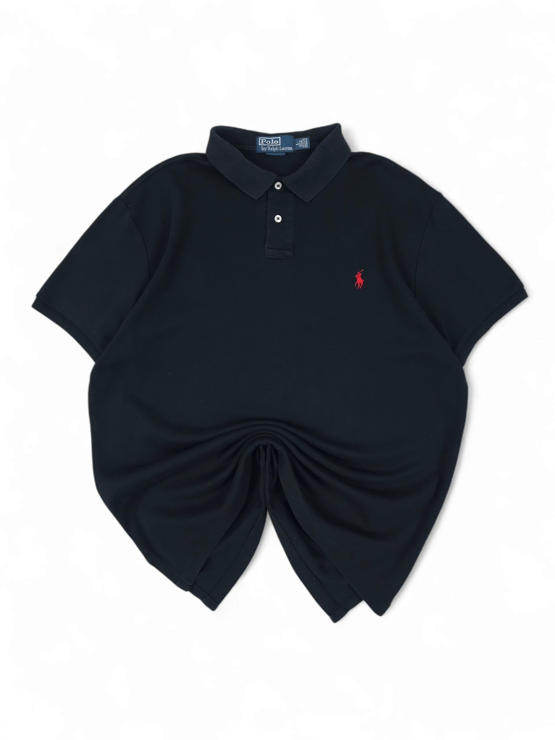 Polo Ralph Lauren 💎 Vintage Ralph Lauren Relaxed Logo Black Polo Shirt Y2K Size US L / EU 52-54 / 3 - 1 Thumbnail
