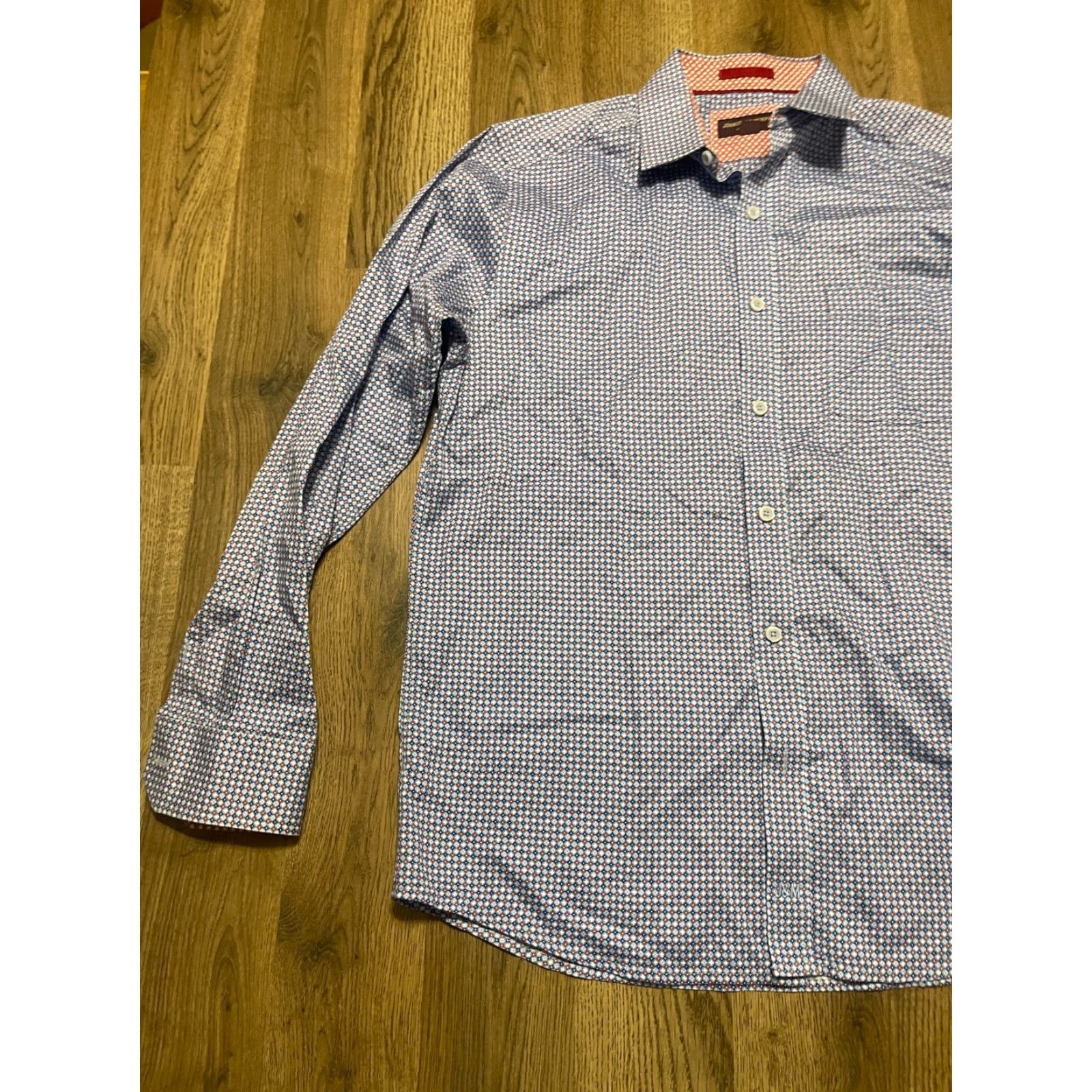 Johnston & Murphy Johnston & Murphy Shirt, Men's Size Medium, Button-Up Shirt, Blue, Red White Blue, Button, Casual, Cotton, Long Sleeve, Regular Fit, M, Men, Shirt Size US M / EU 48-50 / 2 - 3 Thumbnail