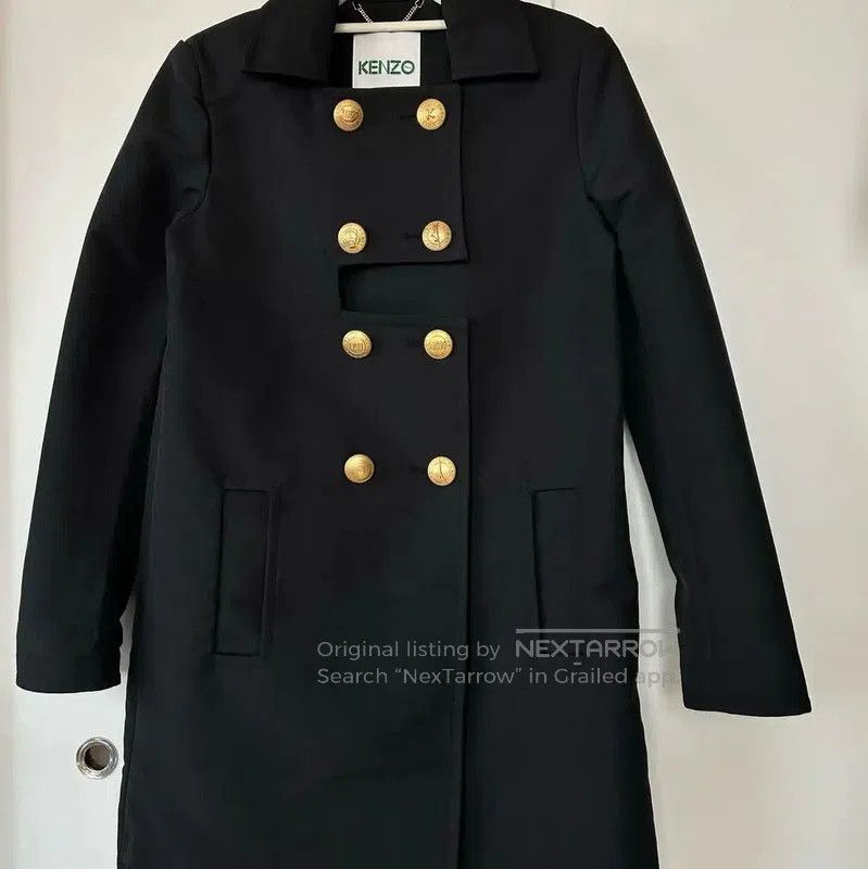 Kenzo KENZO Black Mid-Length Coat with Gold Buttons . Size M / US 6-8 / IT 42-44 - 1 Thumbnail