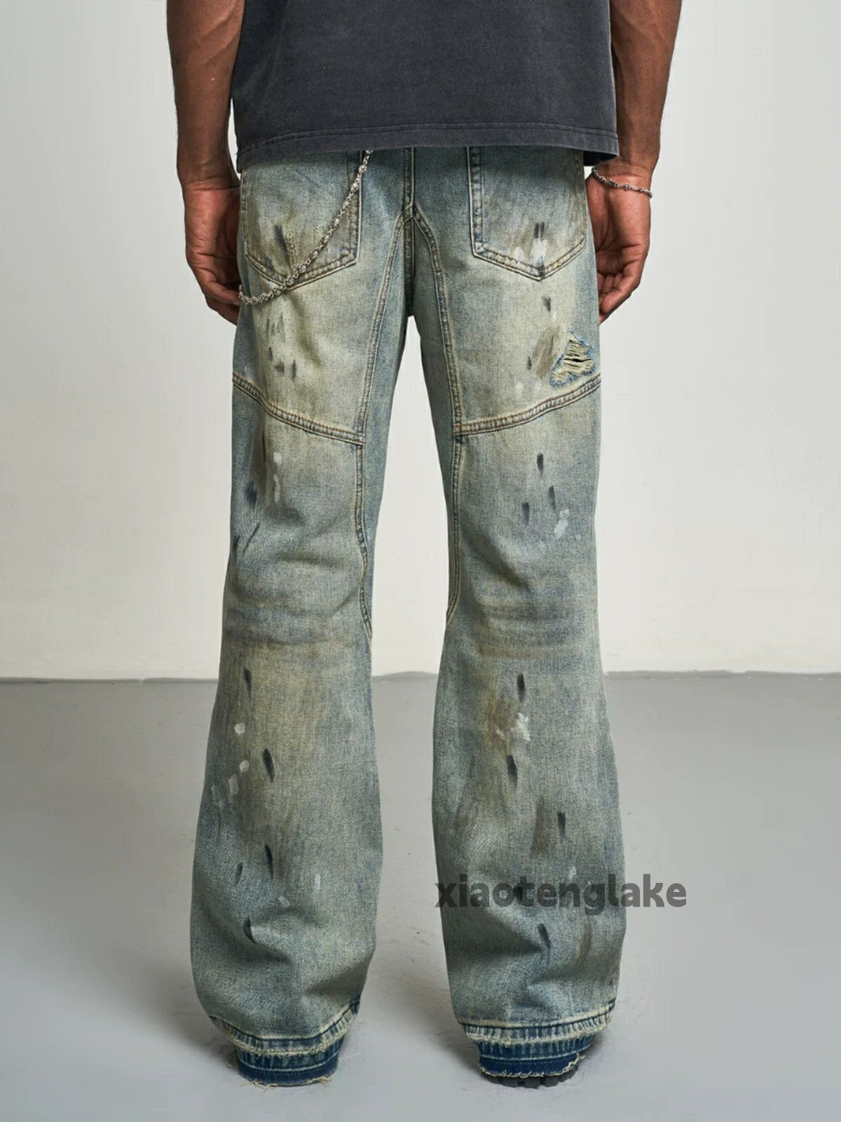 Jean × Vintage washed faded utility stain paint grunge damaged jeans Size US 30 / EU 46 - 4 Thumbnail