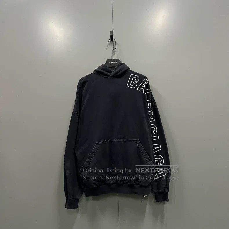 Balenciaga Balenciaga Black Side Logo Embroidered Hoodie Size US M / EU 48-50 / 2 - 1 Thumbnail